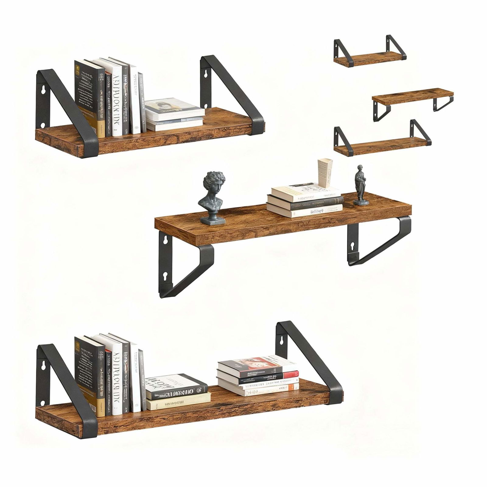 Væghylder – 3 størrelser til planter, bøger, ornamenter