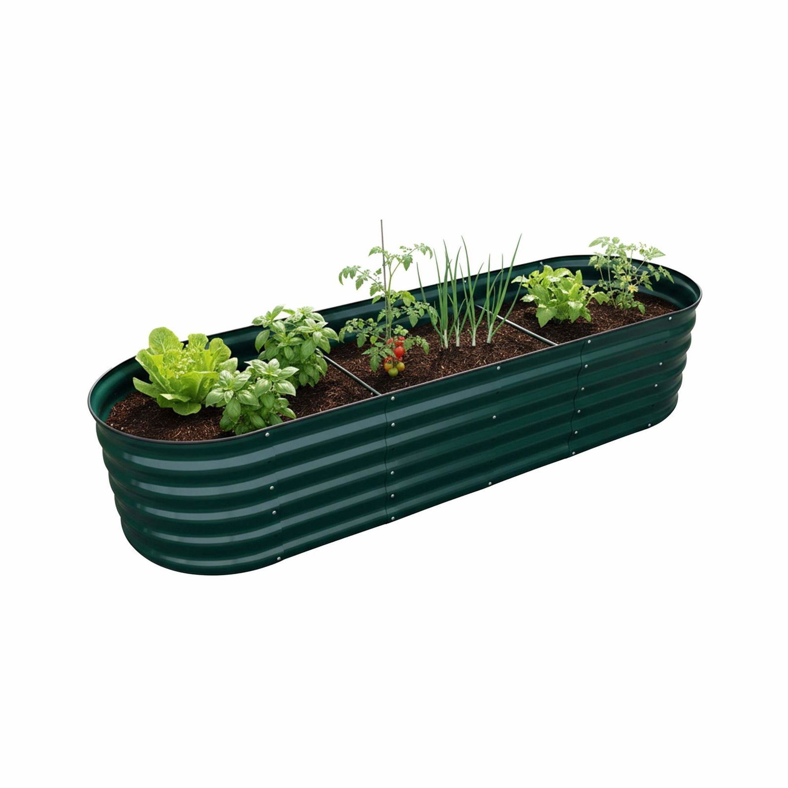 Halvcirkelformad metallplanter – väderbeständig upphöjd bädd | Hem & Hobby | Pryloteket
