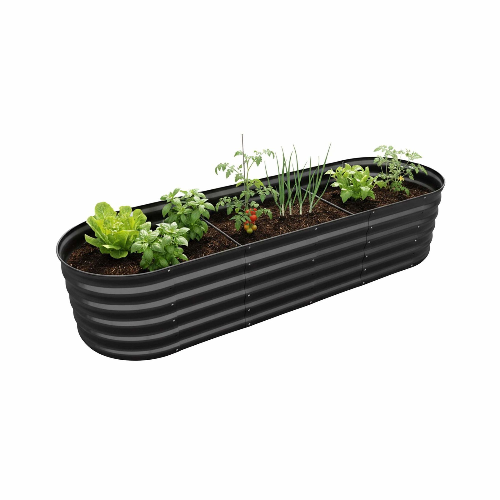 Halvrund metallplanter – Upphöjd bädd för enkel trädgårdsskötsel | Hem & Hobby | Pryloteket