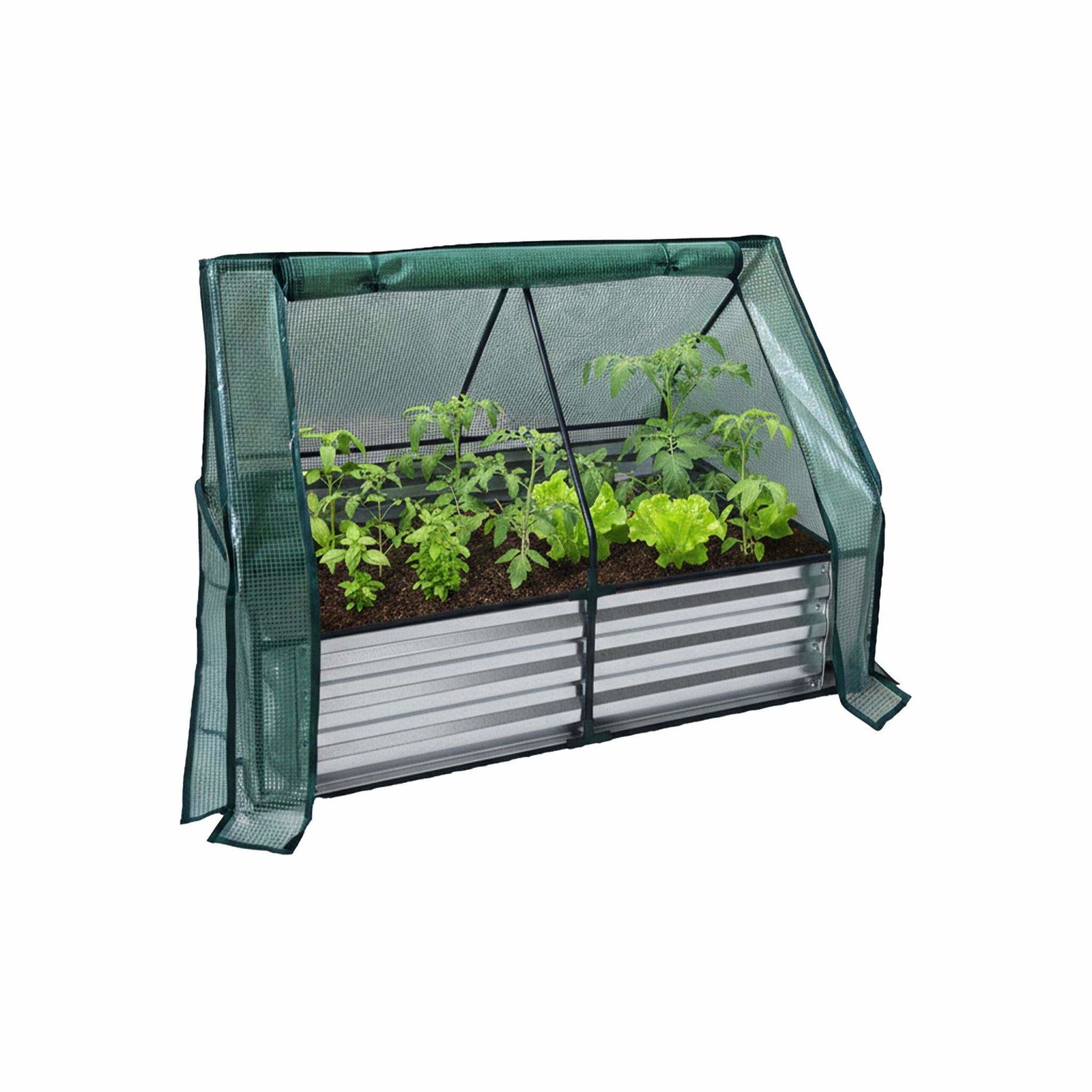 Upphöjd trädgårdsbädd med växthustak – Metallplanter | Hem & Hobby | Pryloteket