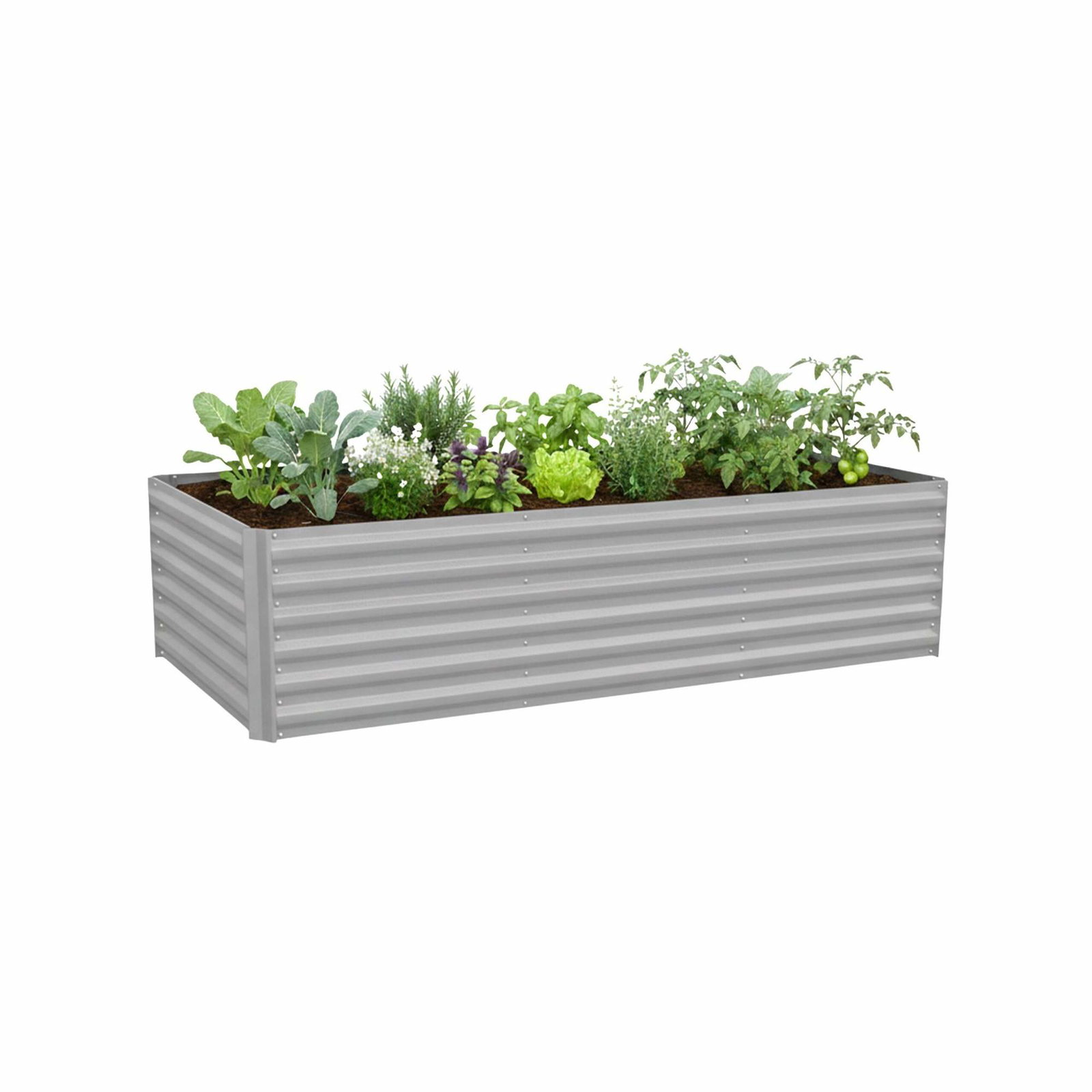 Højbed i metal, 57x240x90cm – galvaniseret stål