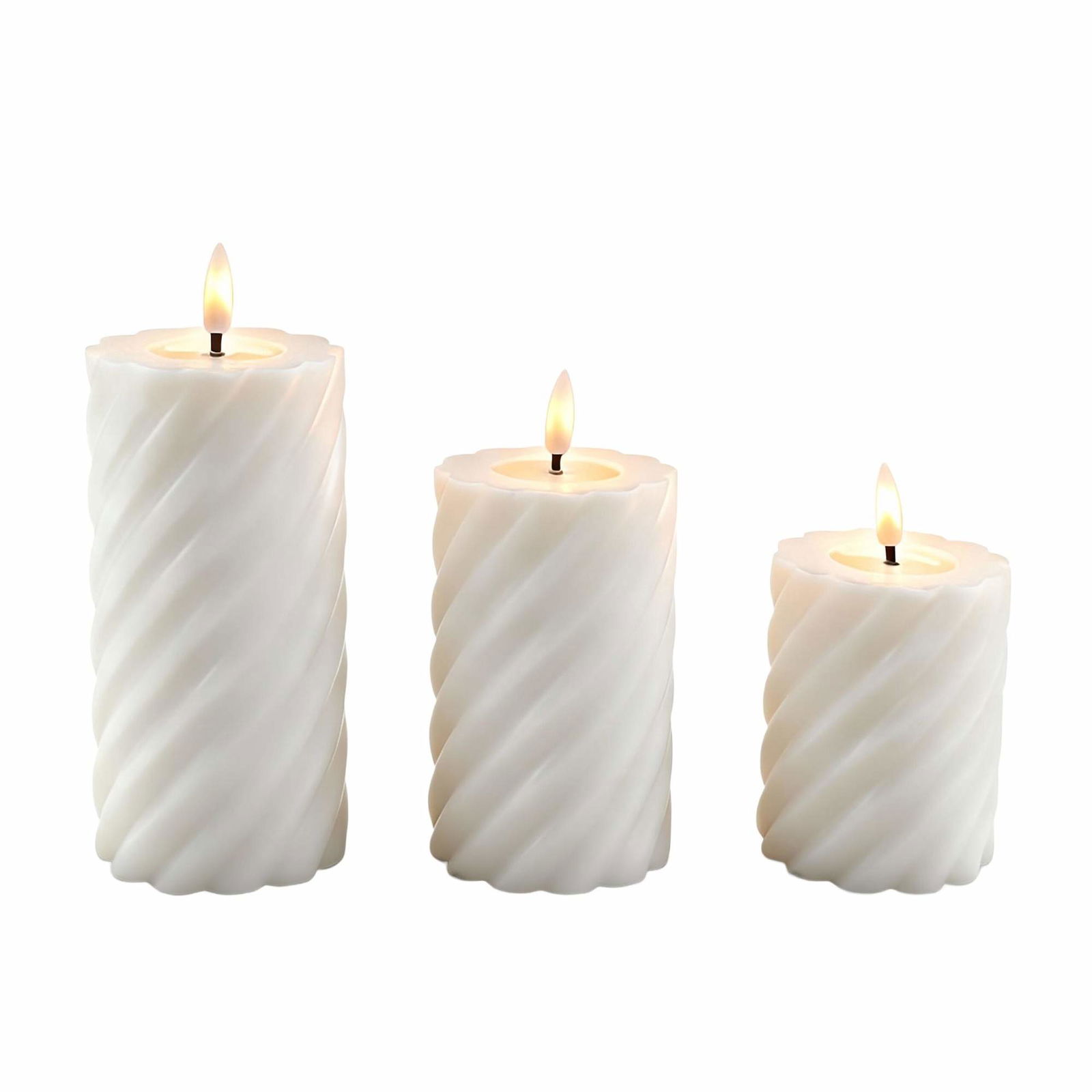 LED-sæt med ægte voks – 3 størrelser, flammefri sikkerhed