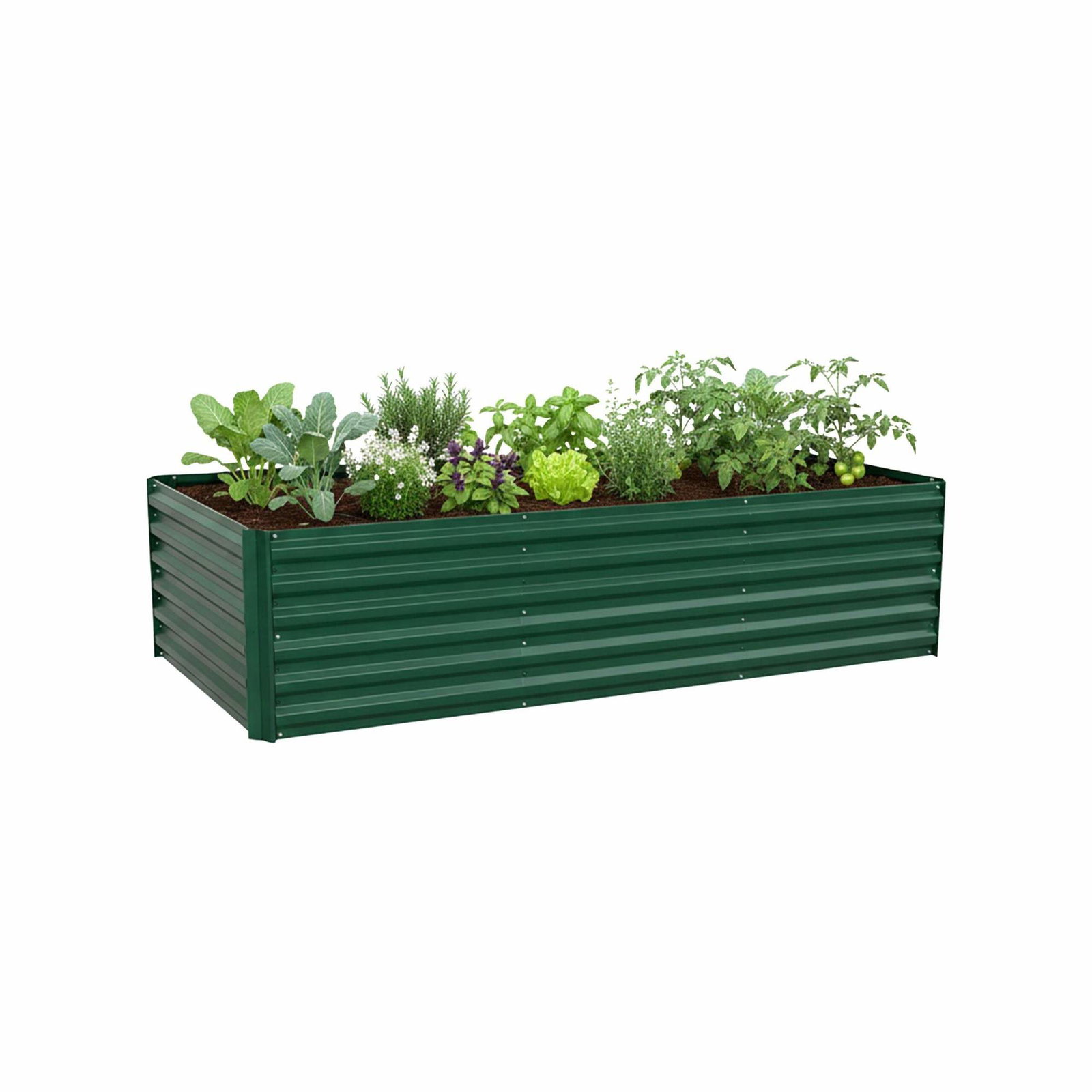 Højbed i metal, galvaniseret stål, 57x240x90cm