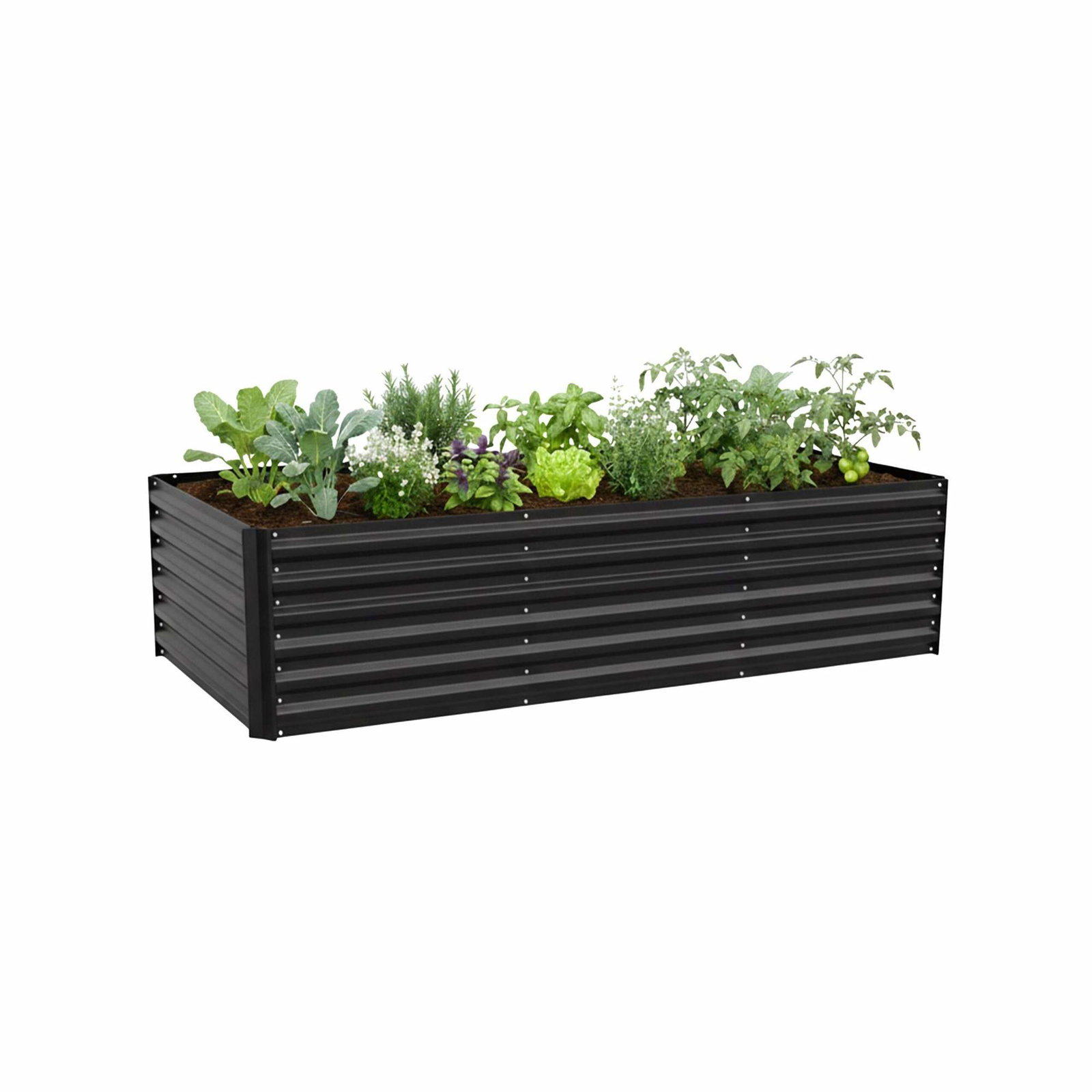 Højbed i metal – galvaniseret stål, 57x240x90cm