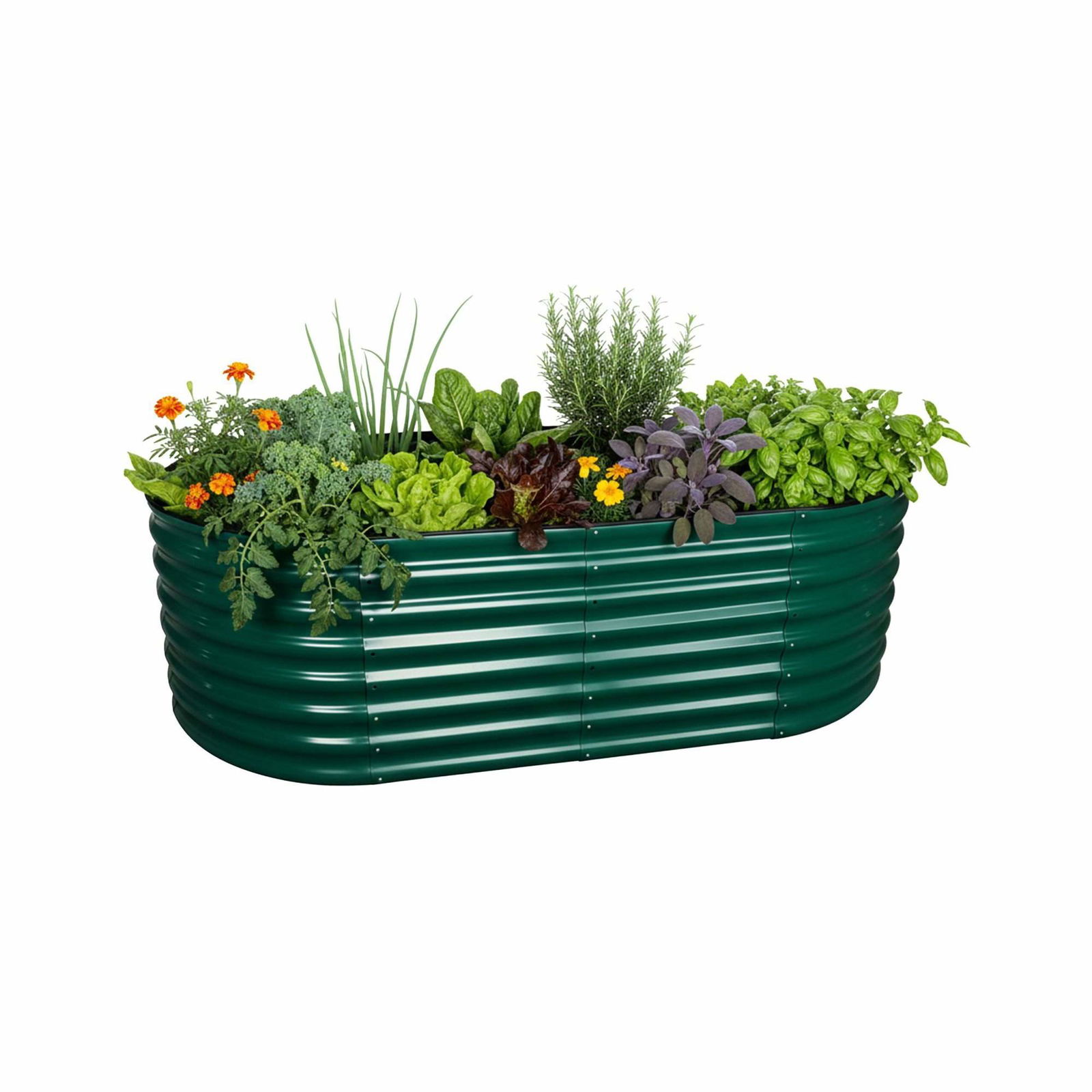 Halvrundt højbed i metal – rygvenlig havearbejde