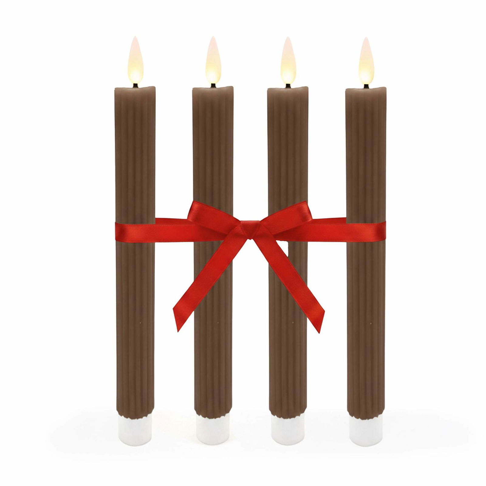 LED vokslys, sæt med 4 – ægte voks, timer