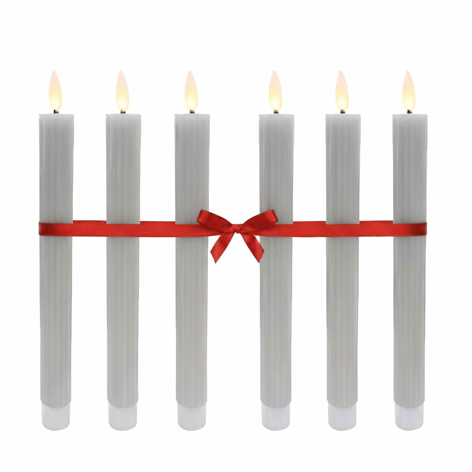 LED flammeløse keglelys, ægte voks, sæt med 6