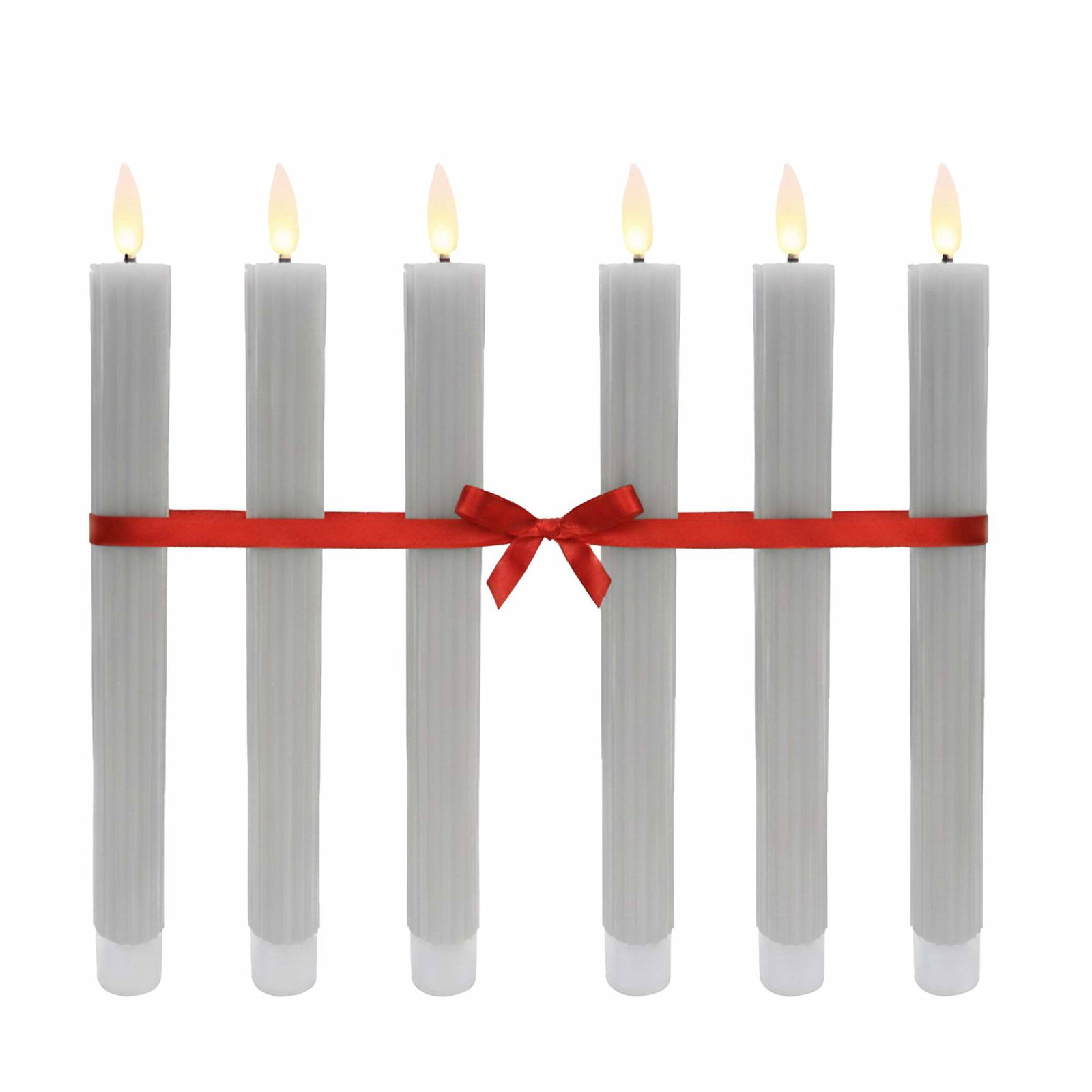 LED flammeløse keglelys, ægte voks, sæt med 6