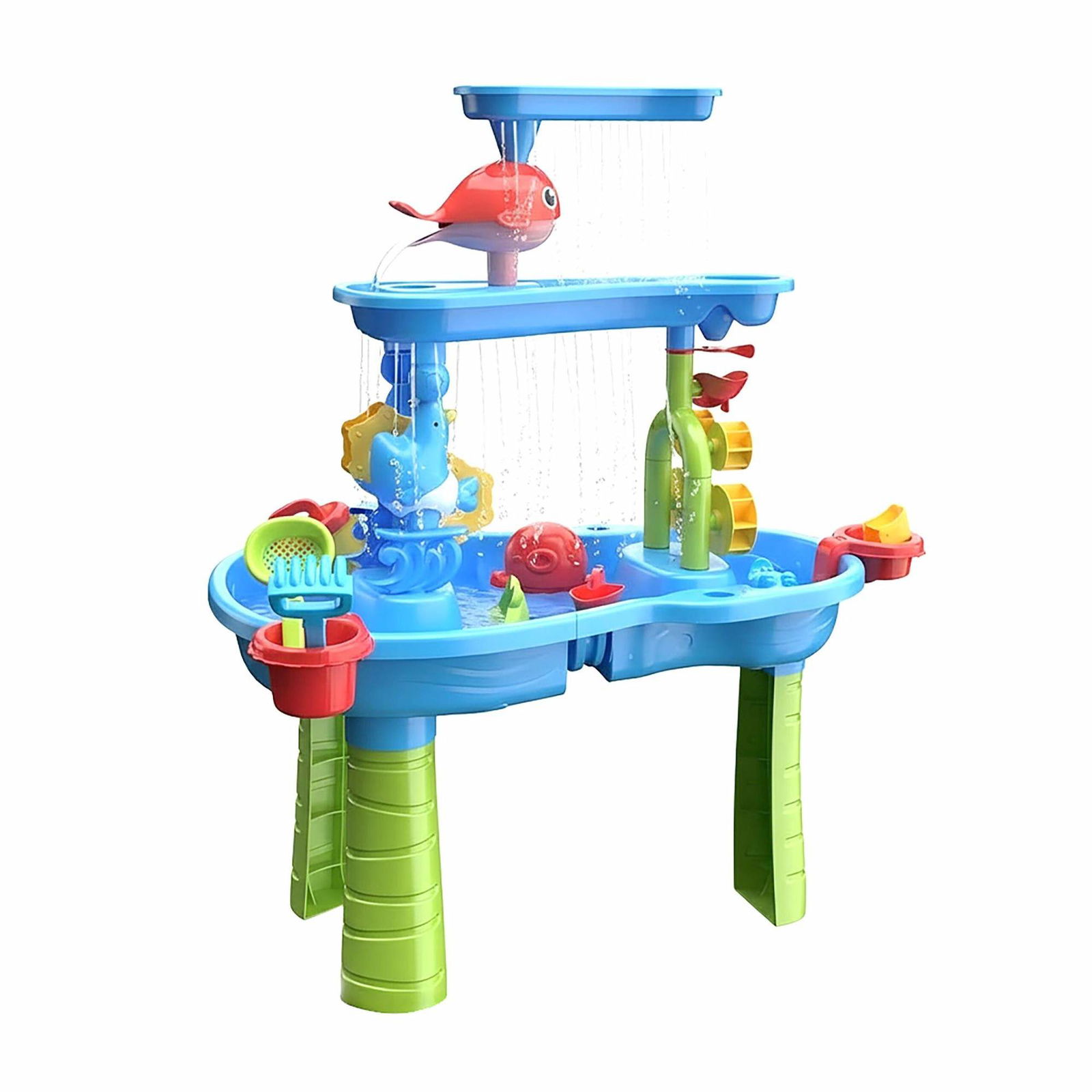 3-lags vandlegebord med tilbehør – Sjov til indendørs/udendørs brug