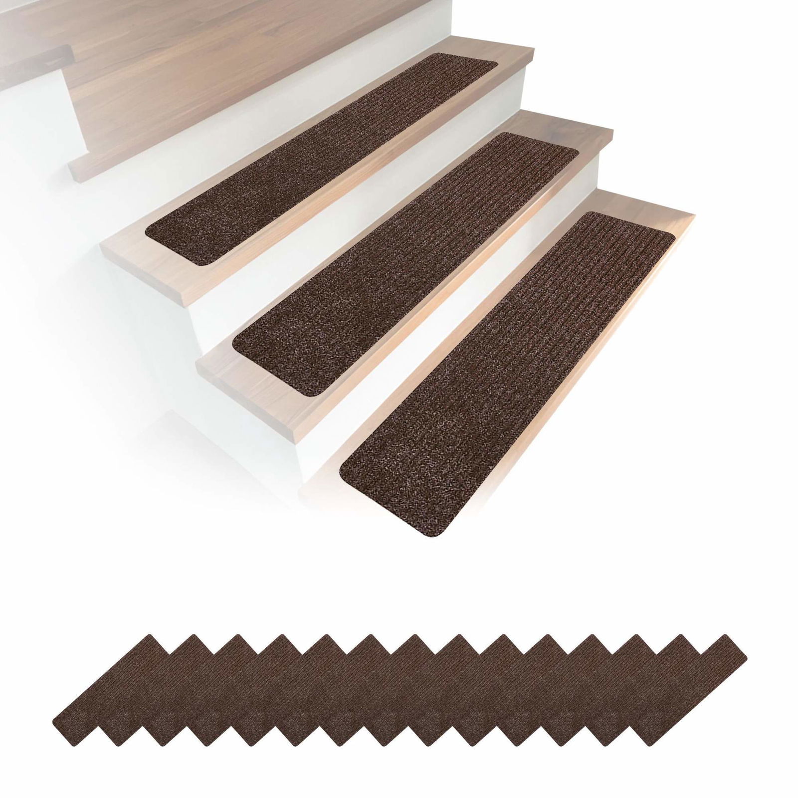 Självhäftande trappmattor, 16 st, 75x20 cm – Ljuddämpande | Hem & Hobby | Pryloteket