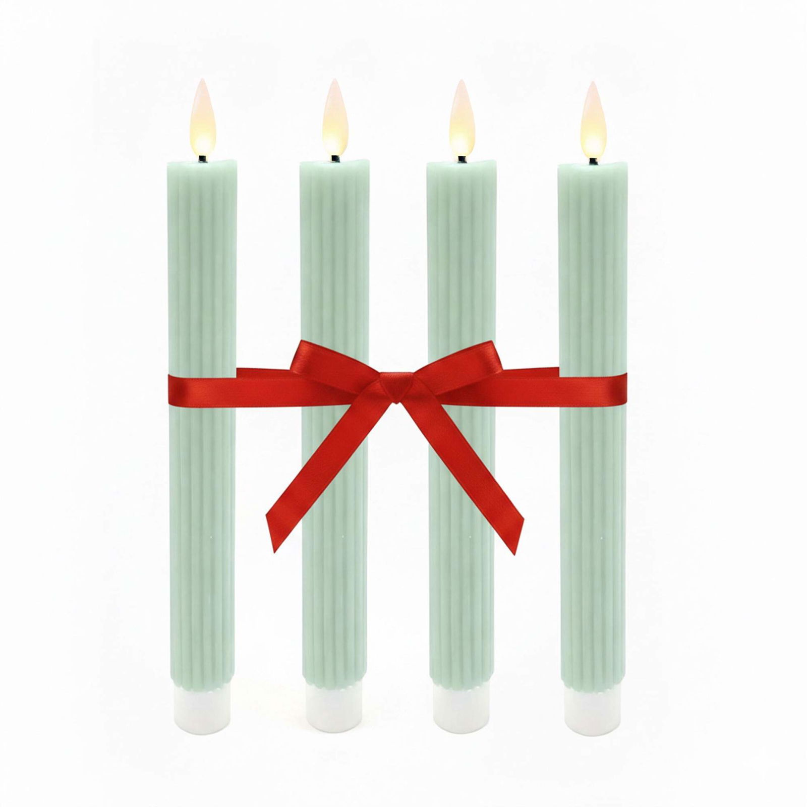 LED vokslys, sæt med 4 – flimrende flamme