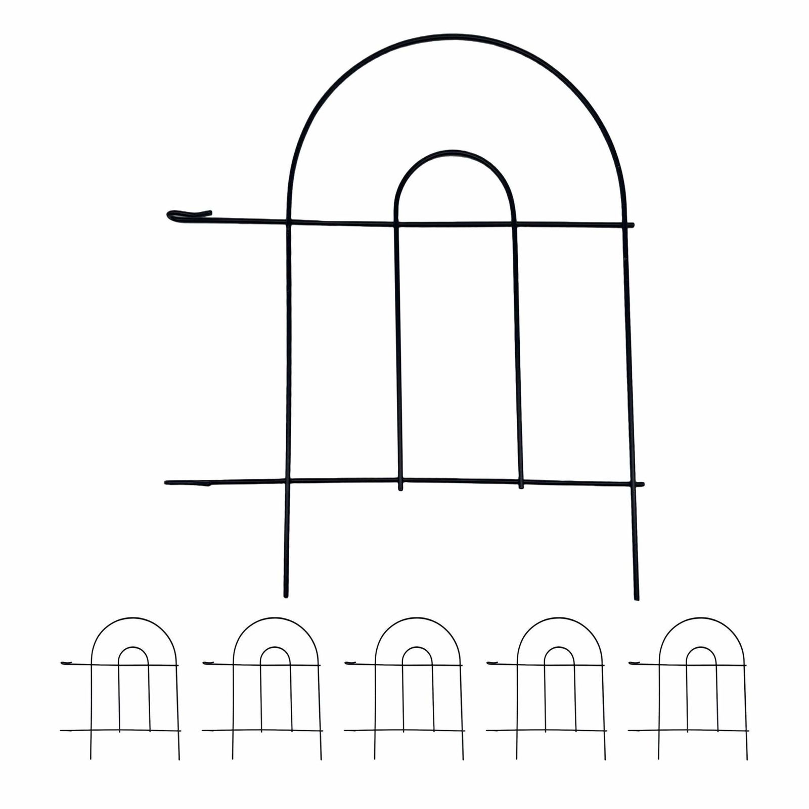 Metal havekant, klassisk buedesign, sæt med 6 dele