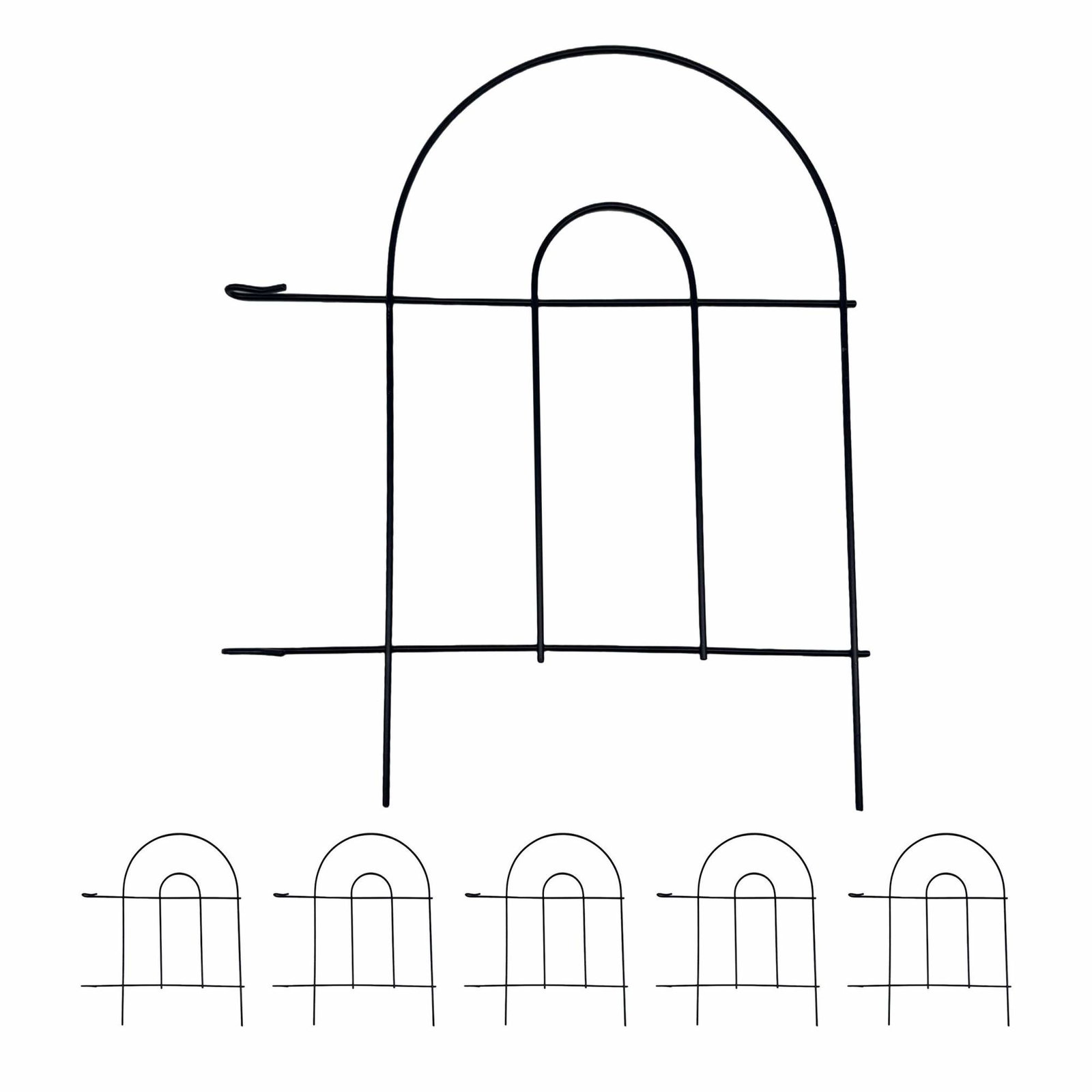 Metallkant för trädgården, klassisk bågdesign, set med 6 delar | Hem & Hobby | Pryloteket