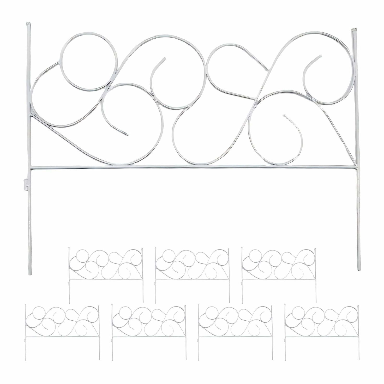 Metal havekant – Art Nouveau design, sæt med 8 dele