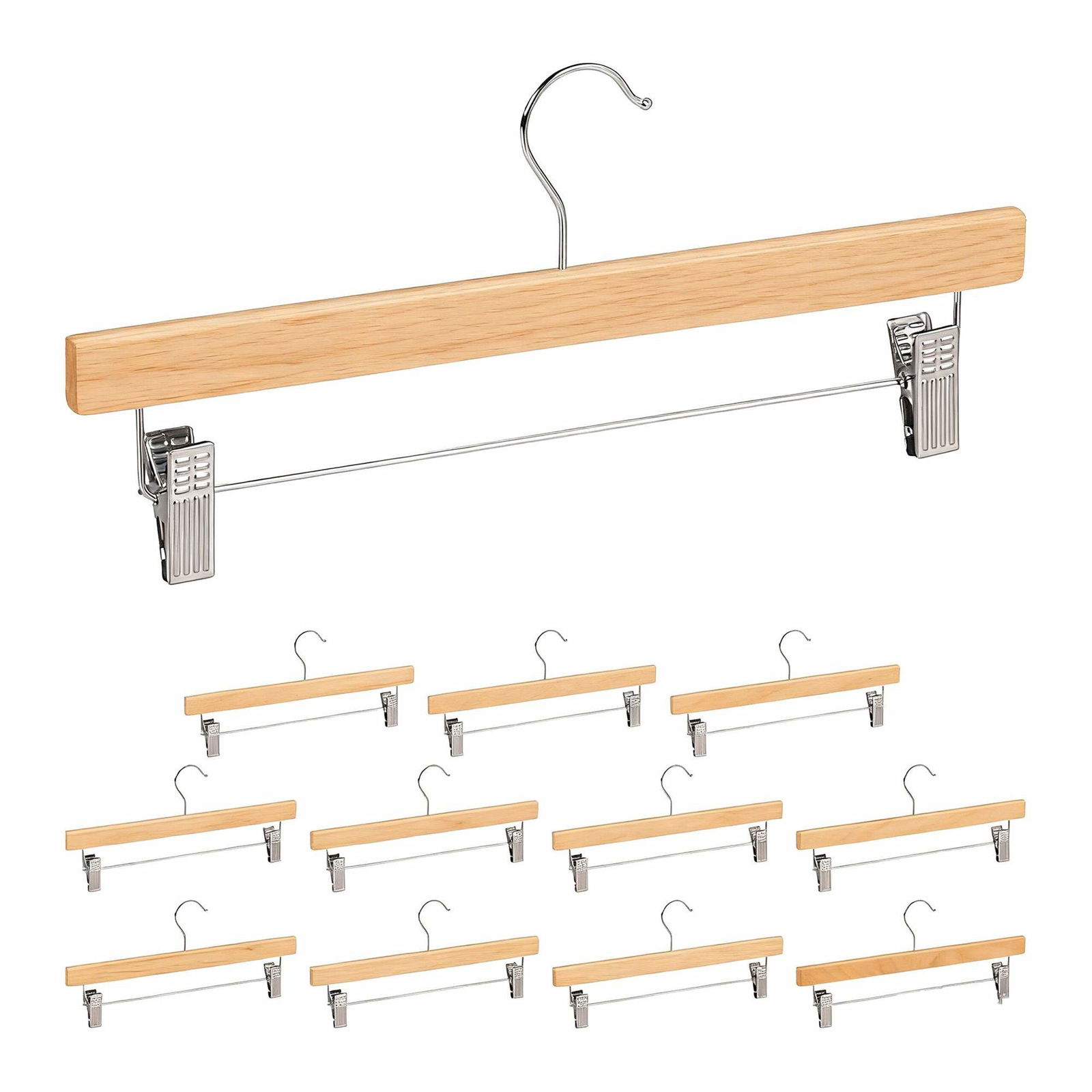 Træbuksebøjler, justerbare klemmer, sæt med 12