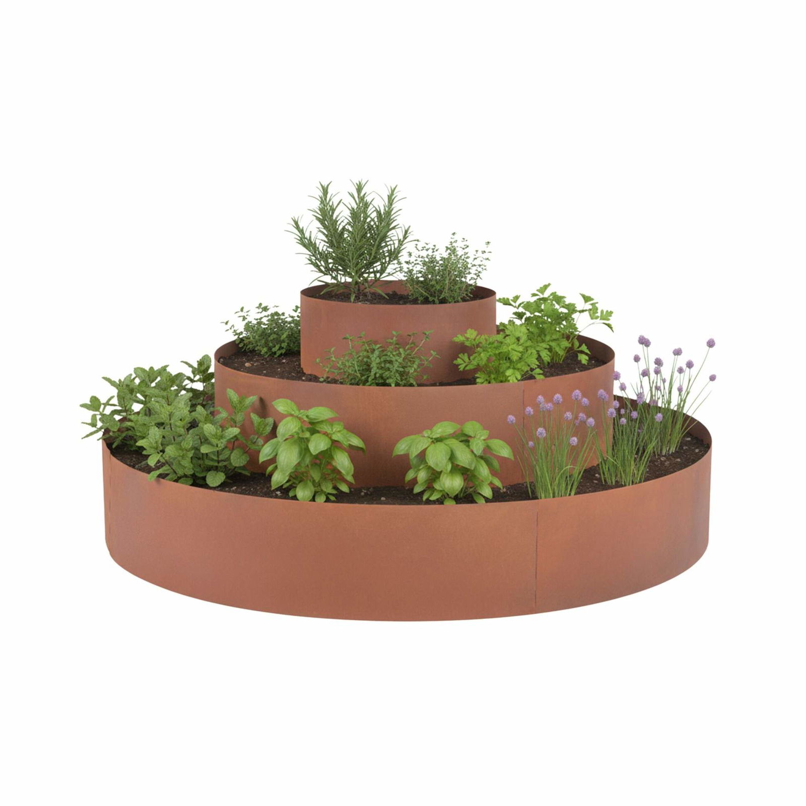 Spiralformad örtkruka, 3-våningar stål, rostfri yta | Hem & Hobby | Pryloteket