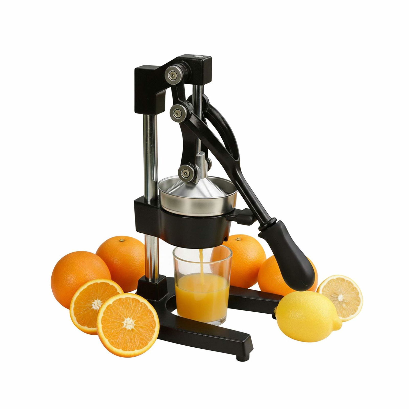 Manuel citruspresse – støbejern, si i rustfrit stål
