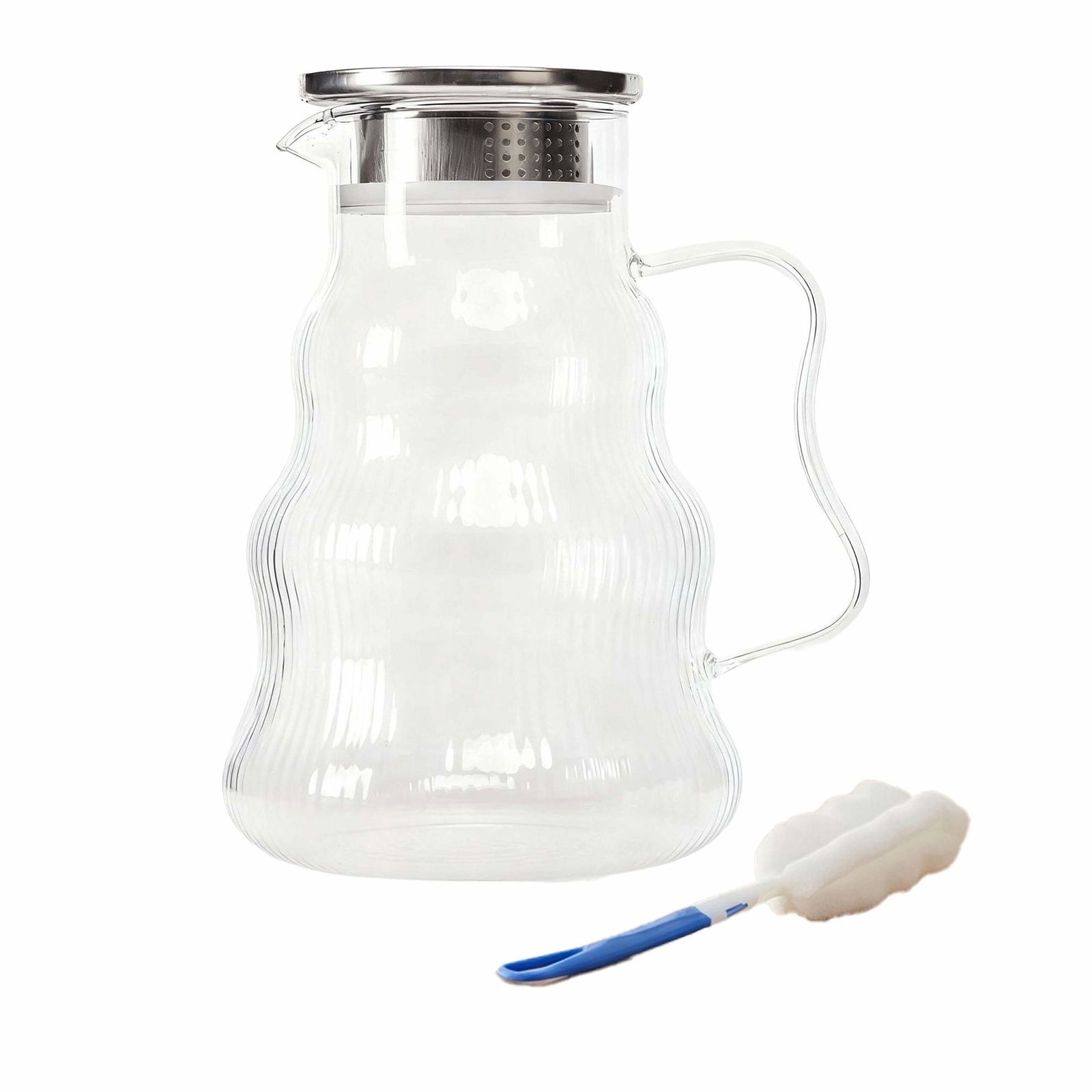 Glaskaraffel med låg og håndtag – Easy Pour-design