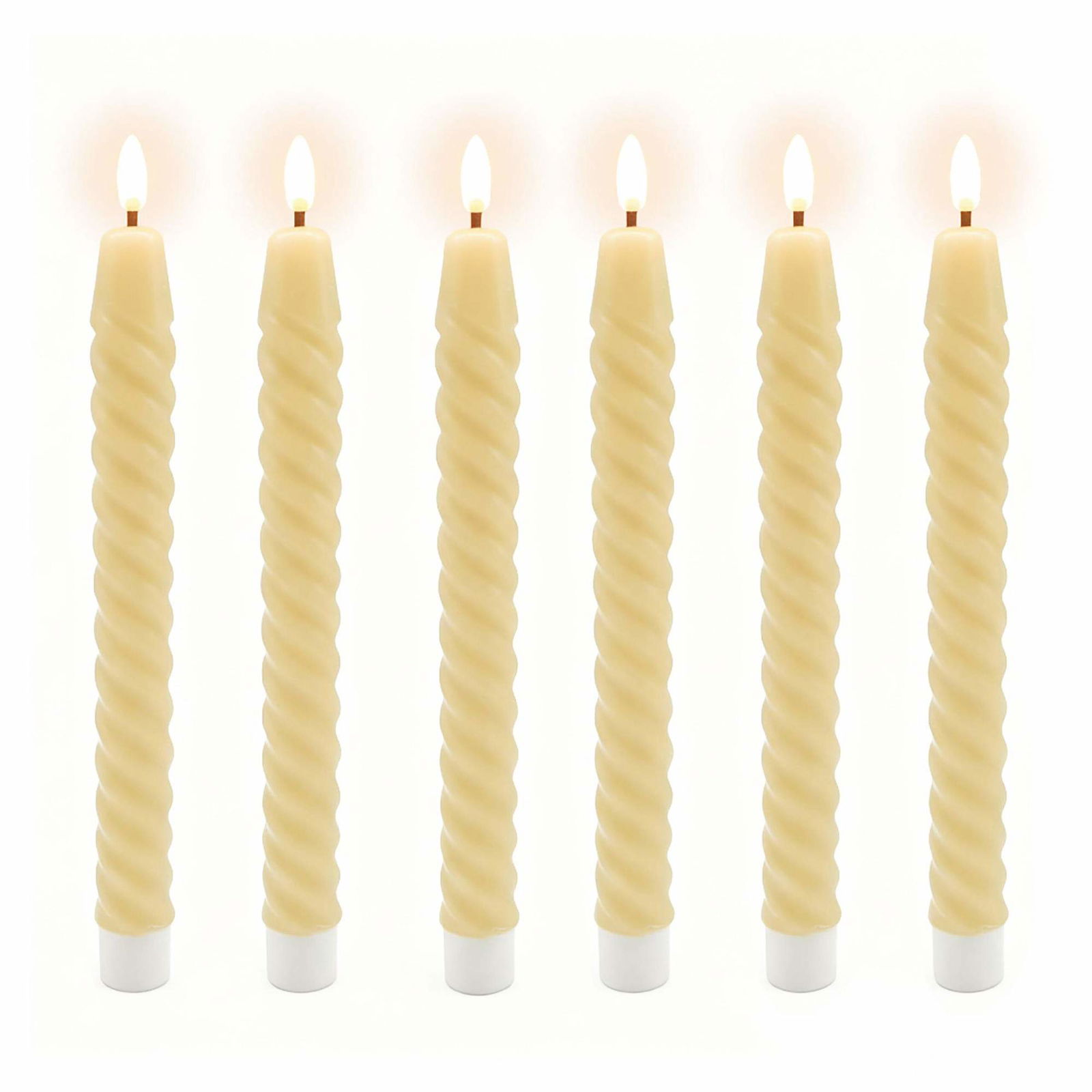 LED-koniske lyssæt med 6 – Ægte voks, flammeløs