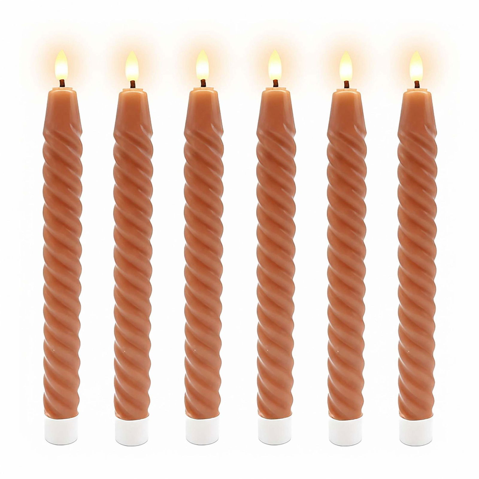 LED-koniske lyssæt med 6 – Ægte voks, flammeløs, sikker