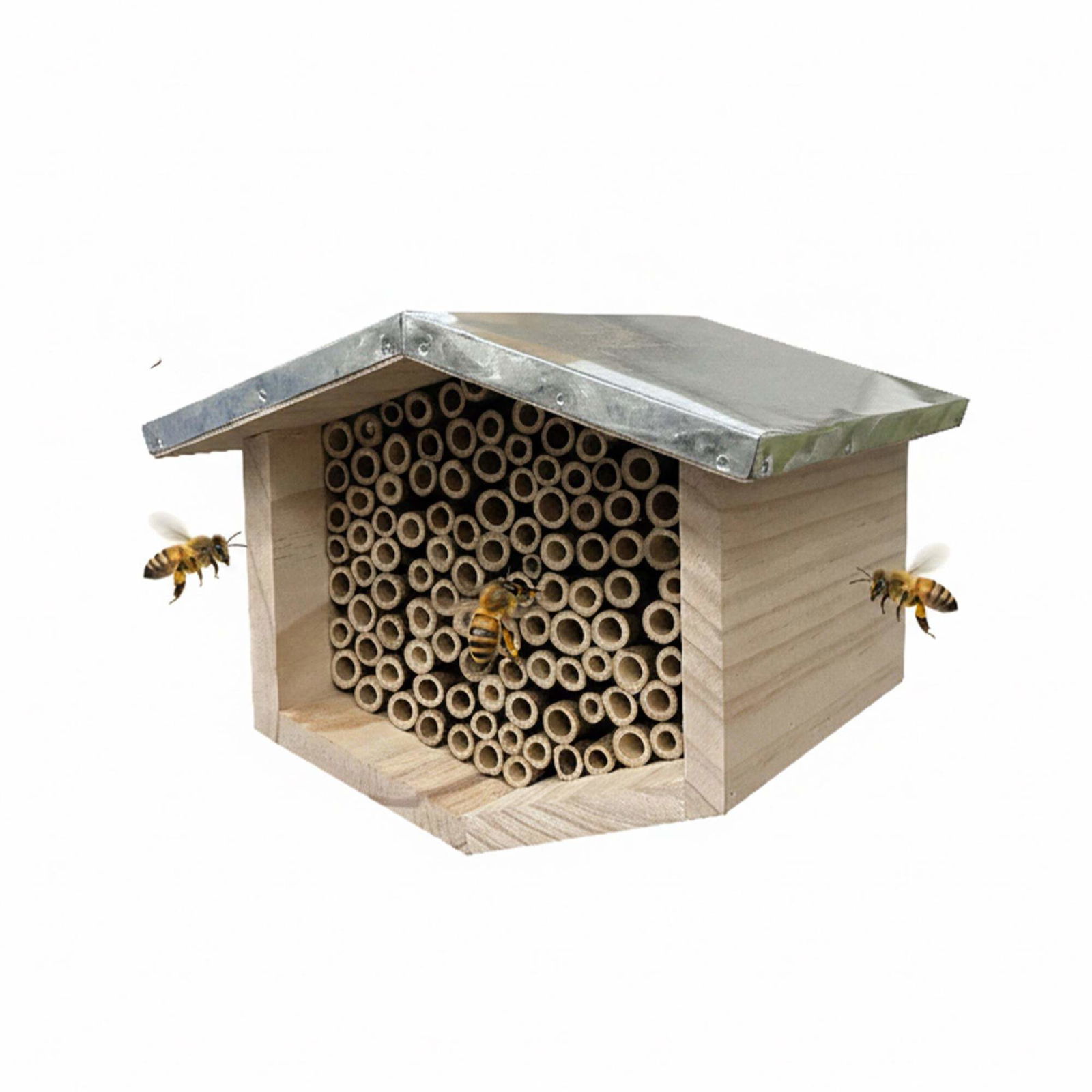 Bihotel med metaltag – ideelt til vilde bier