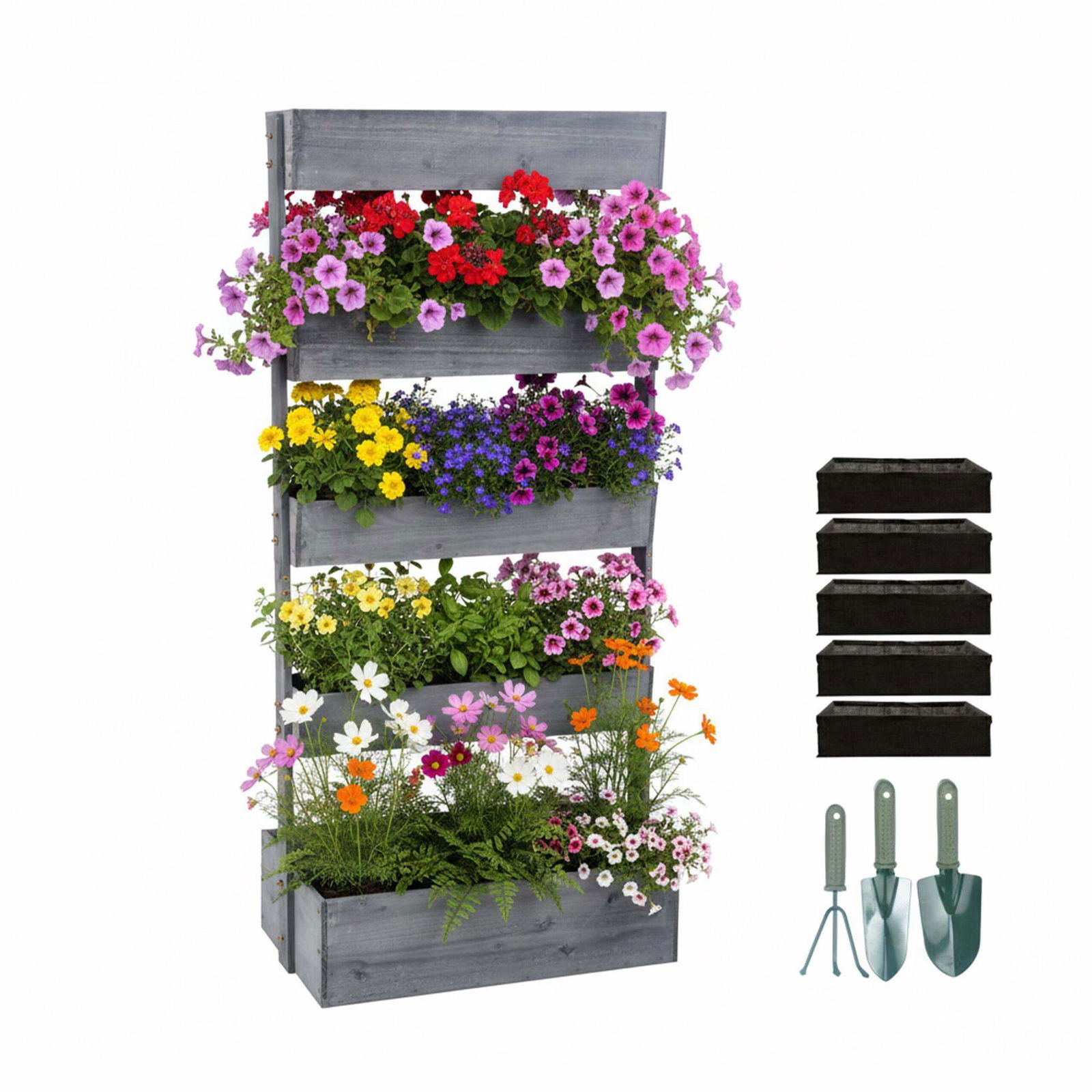 Balkonplantekasse i flere niveauer – Dyrk krydderurter, grøntsager og blomster