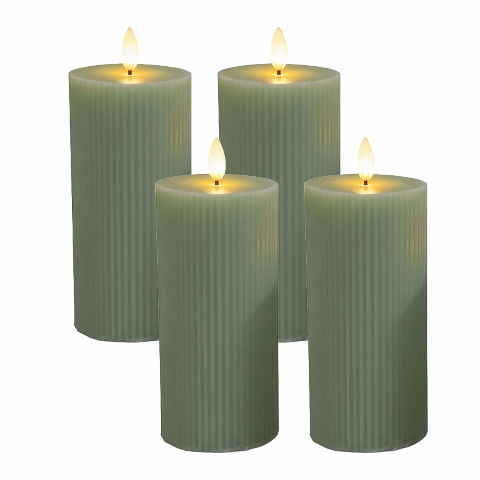 LED-lys sæt med 4 – Ægte voks, flimrende flamme