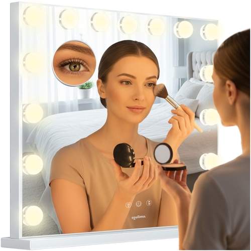 LED Kosmetikspejl 58x46cm – Justerbart lys og berøringskontrol