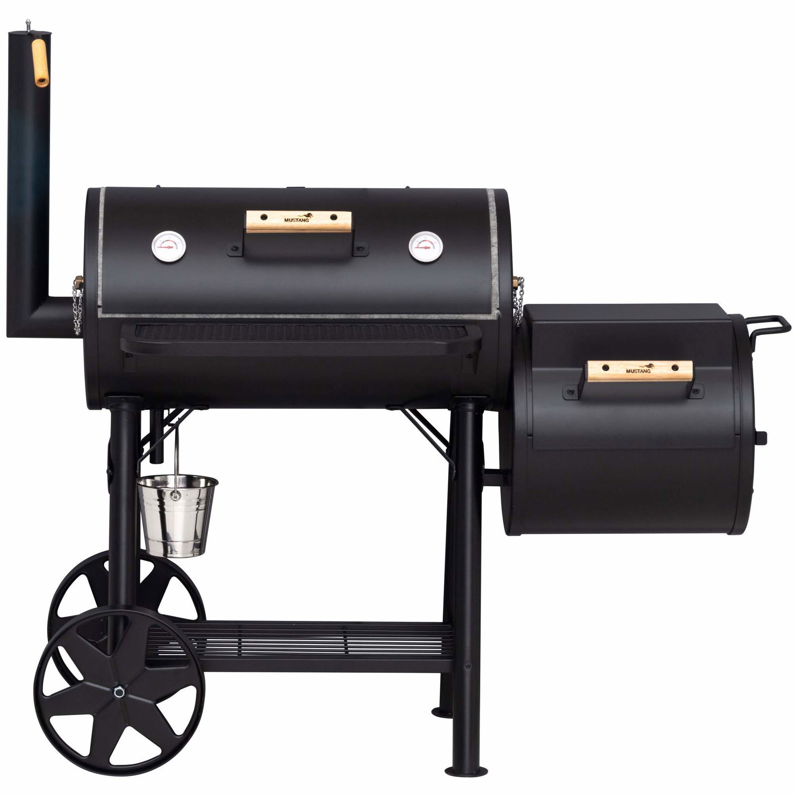 Kulgrill med røger, stål, stort kogeområde