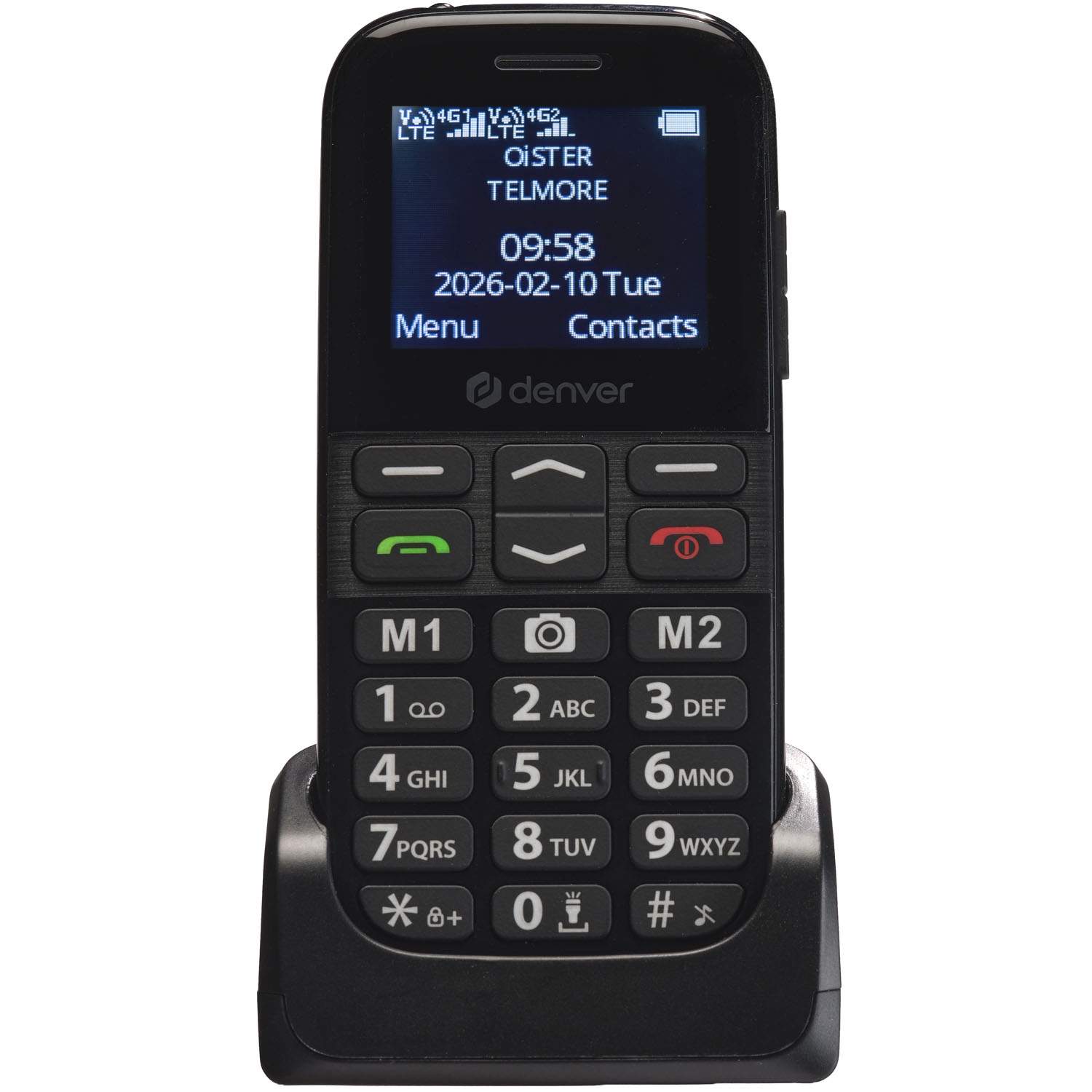4G Seniortelefon med SOS-knap, dobbelt SIM-kort, FM-radio billede