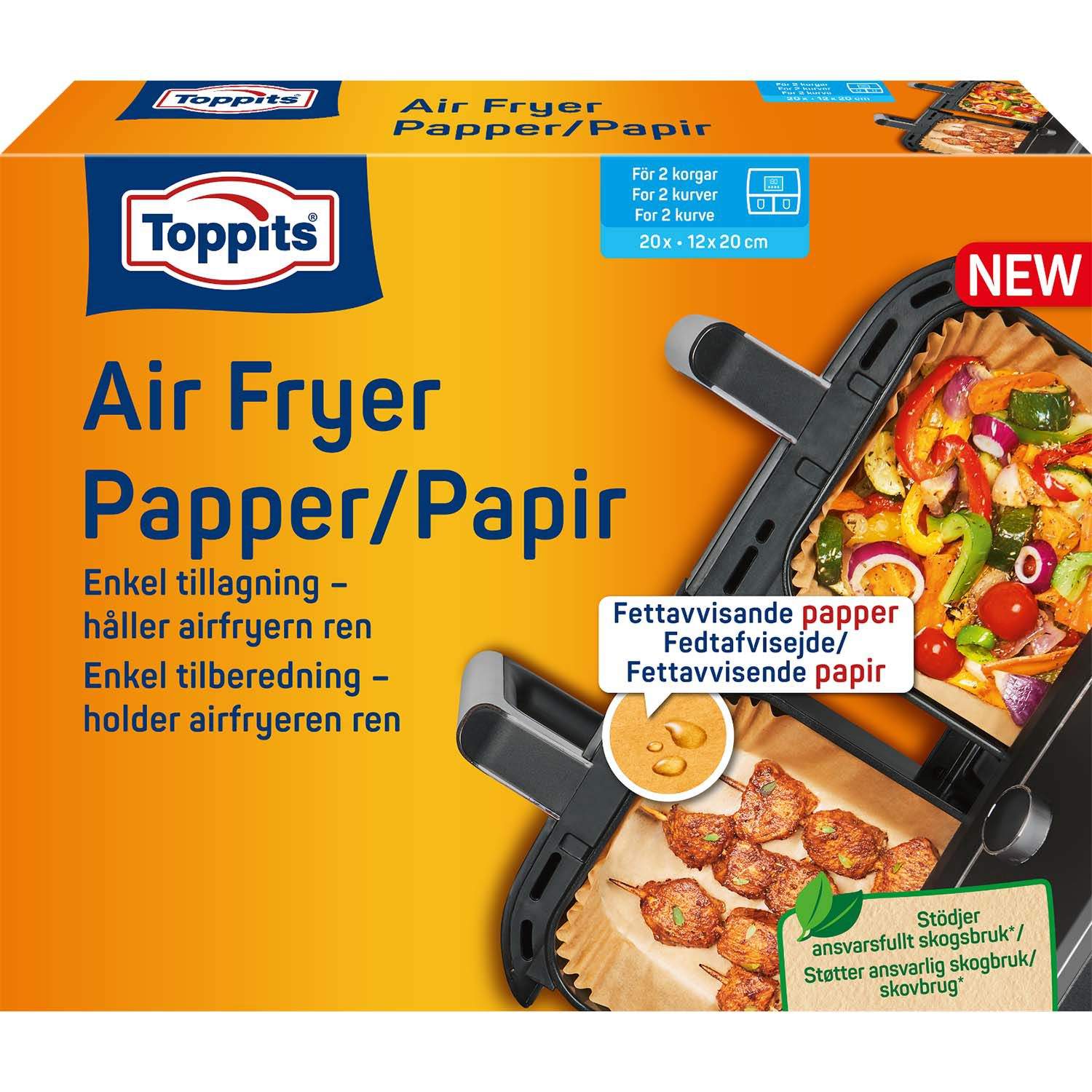 Filterpapper för airfryer 12x20cm, non-stick, 7-pack | Hem & Hobby | Pryloteket