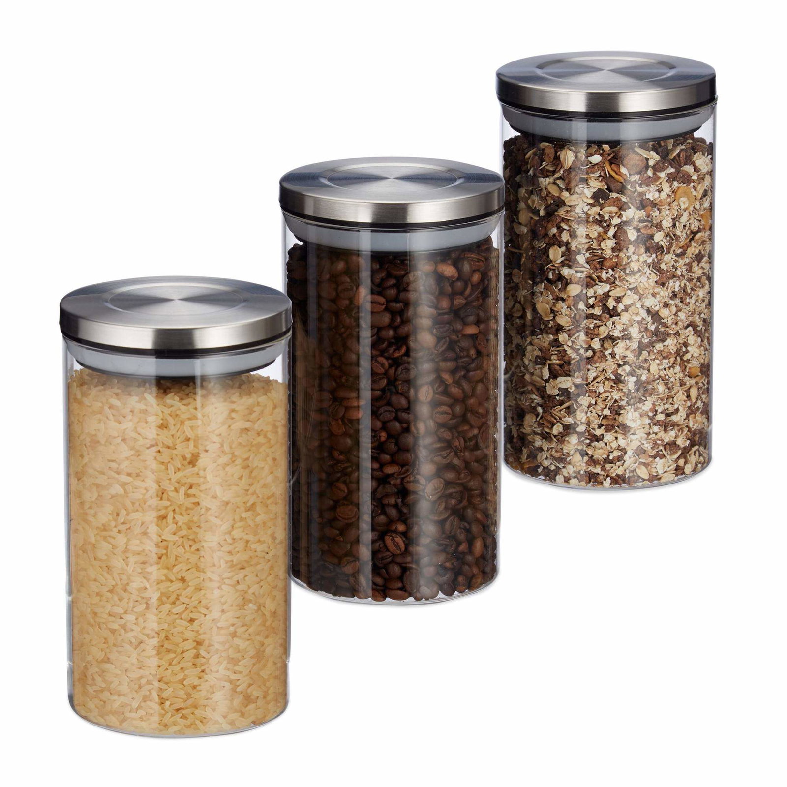 3 Förvaringsburkar 1000 ml | Hem & Hobby - Hem & Hushåll - Kök - Köksförvaring - Förvaringsburkar | Pryloteket