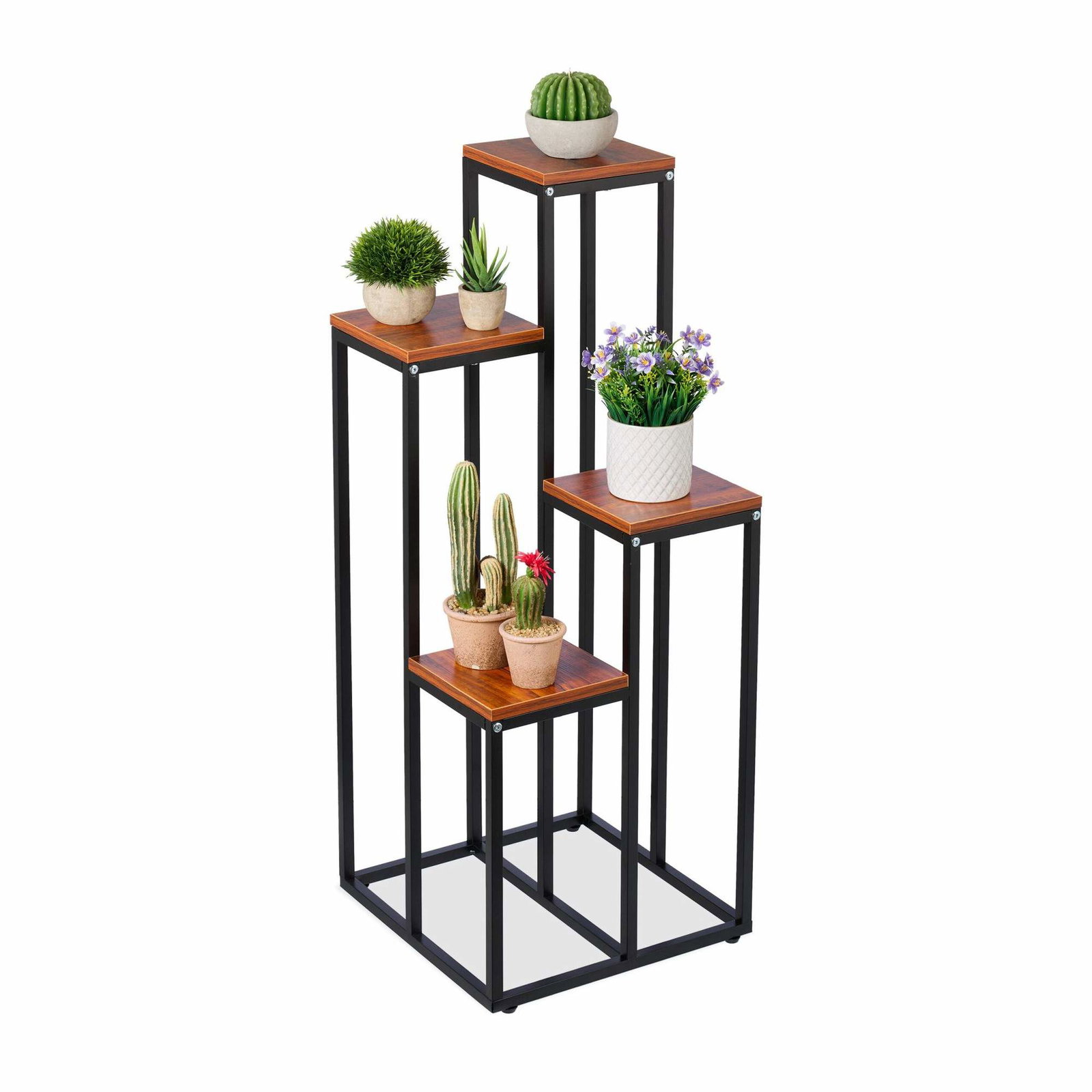 Blomstertrappe sort i 4 plan