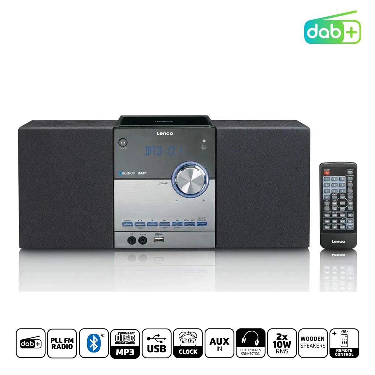 Mikrostereo med DAB+/FM, CD/USB, Bluetooth - Svart | Hem & Hobby | Pryloteket