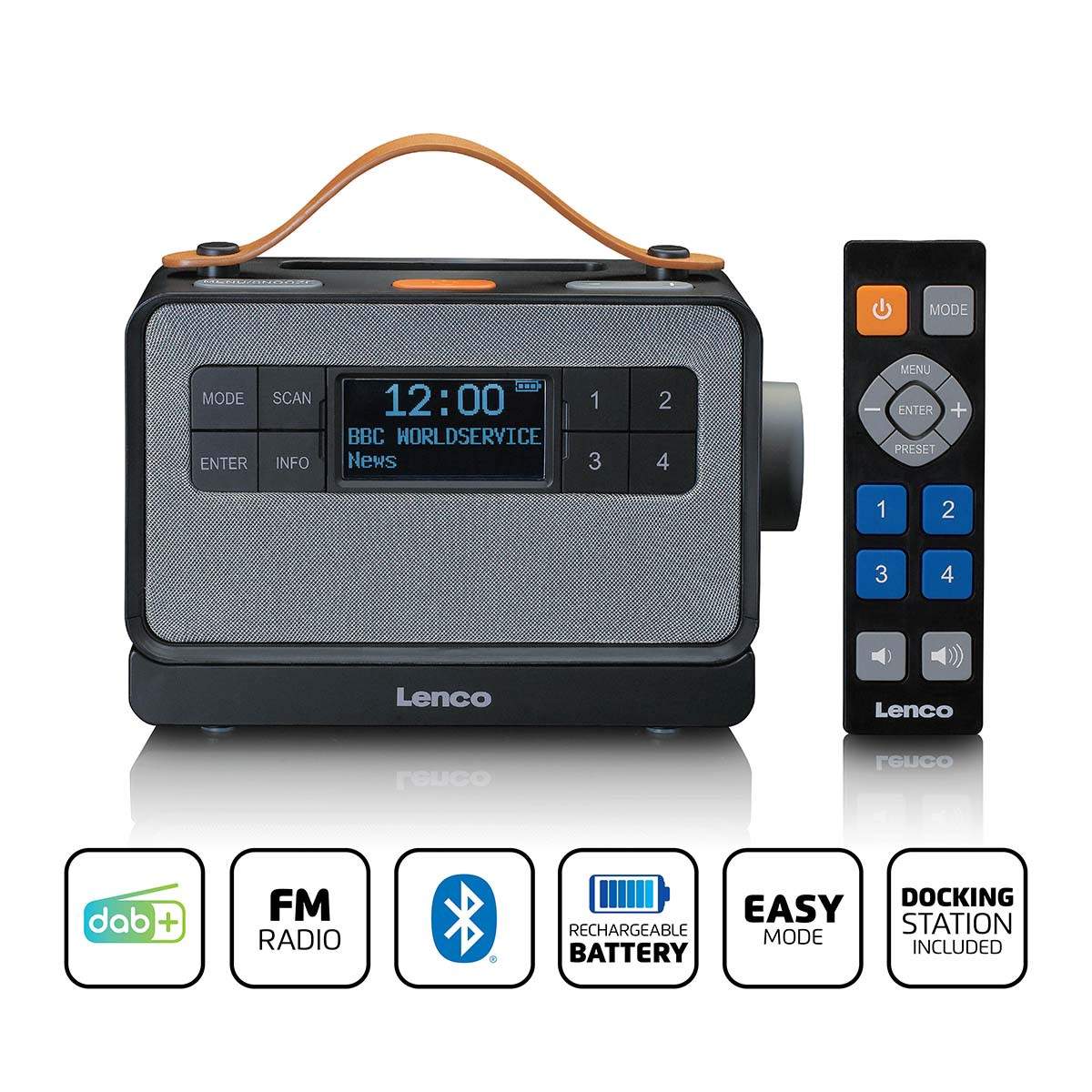 Bärbar DAB+-radio med Bluetooth, enkelt läge, svart | Hem & Hobby | Pryloteket