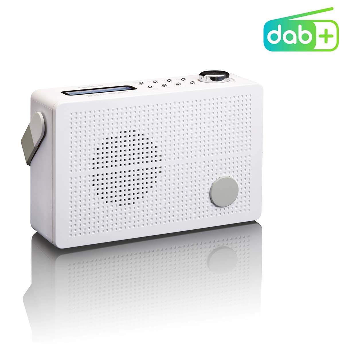 Bärbar DAB+/FM-radio med alarm, vit, batteridriven | Hem & Hobby | Pryloteket
