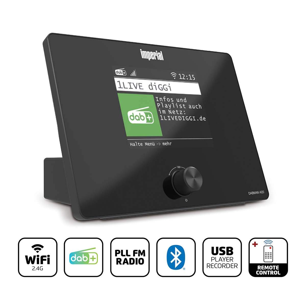 Kompakt hybridradio med Bluetooth og DAB+ tuner