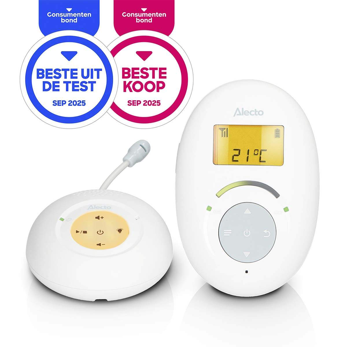 Eco DECT -vauvamonitori, jossa on puhetoiminto ja tuutulaulut