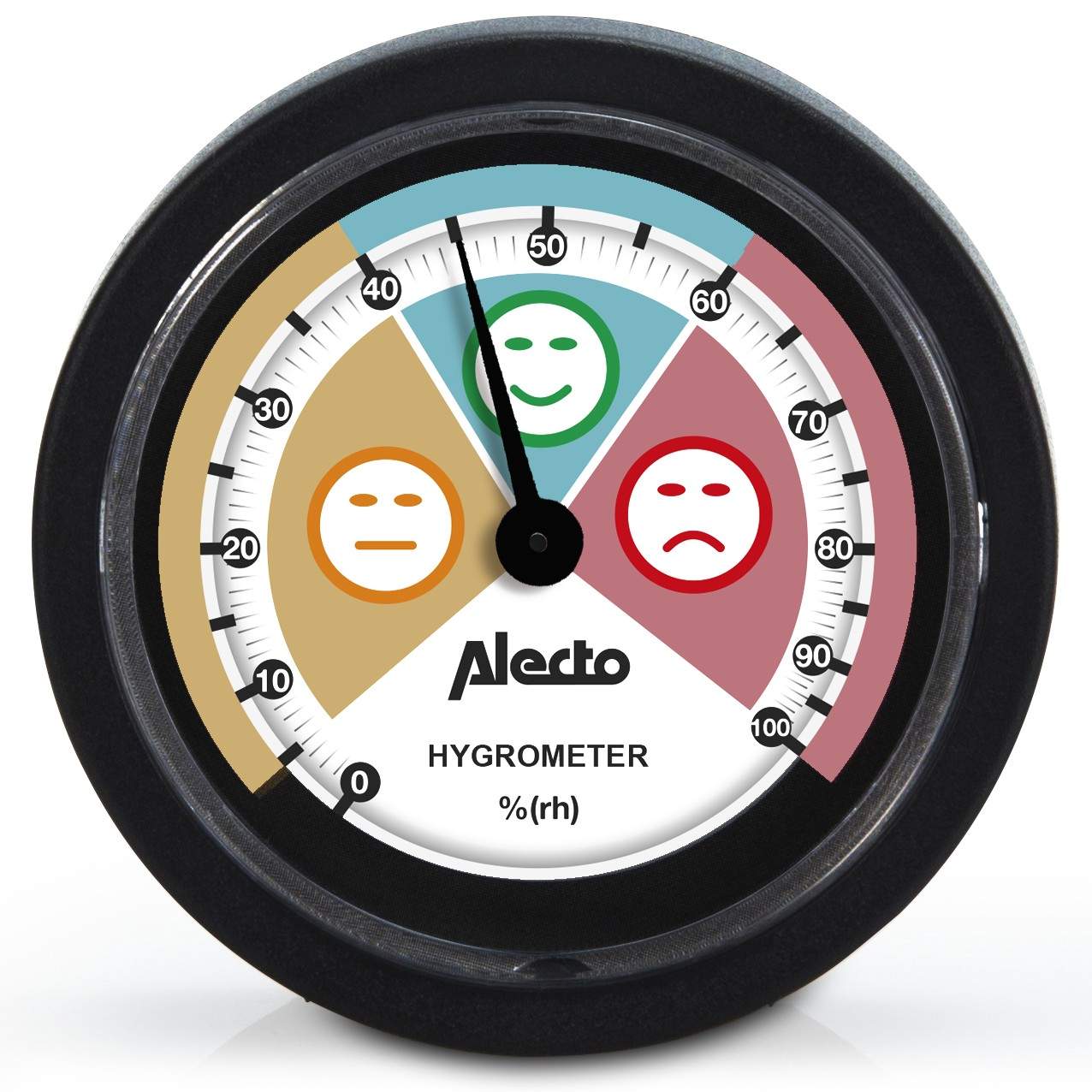 Analog hygrometer – sort, batterifri, kan monteres på væggen