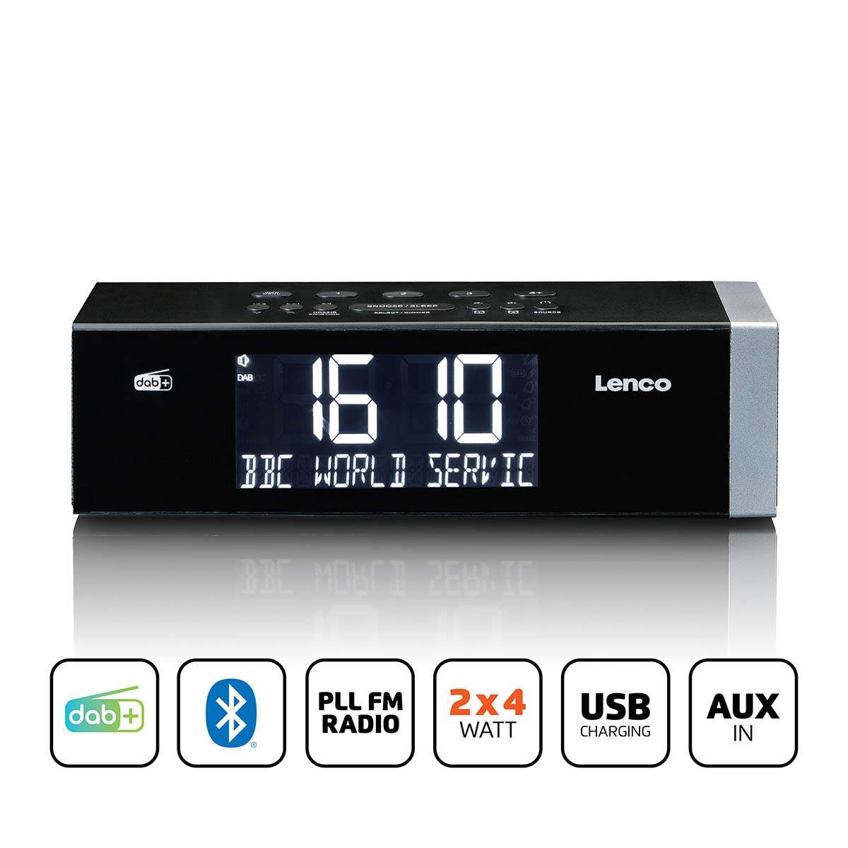 DAB+ FM-clockradio med Bluetooth og USB-opladning billede