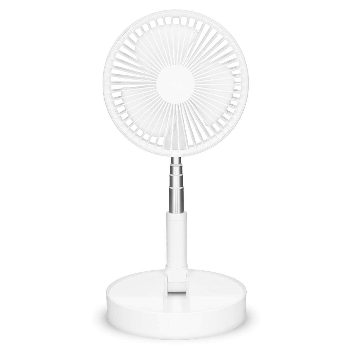 Bærbar genopladelig ventilator – 20 cm, 4 tilstande, hvid billede