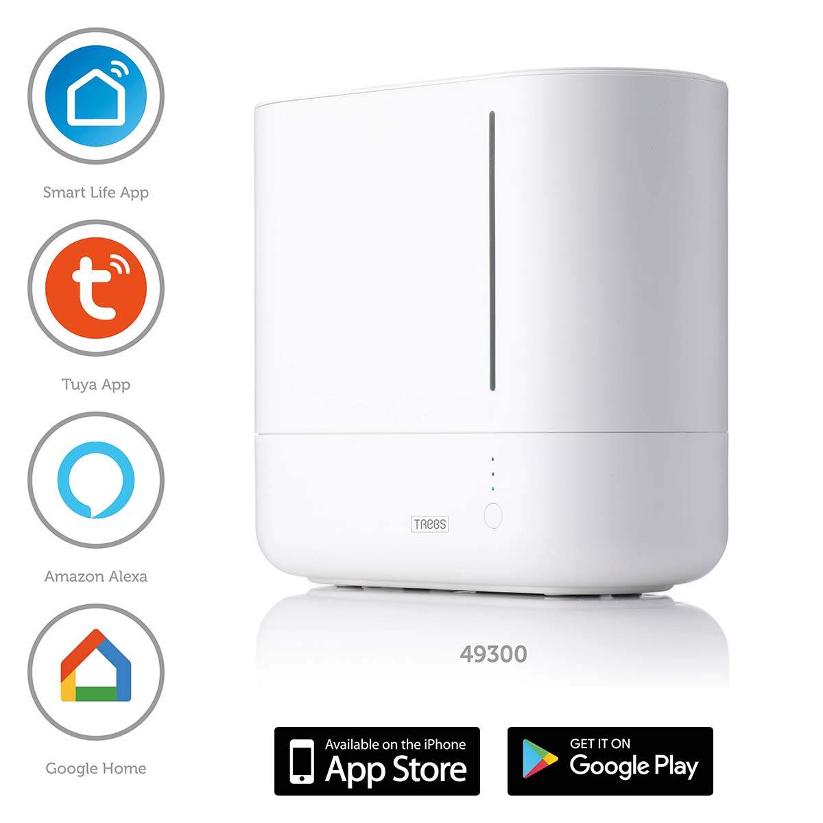 Smart luftfuktare, 4,5 liters tank, kompatibel med Alexa och Google | Hem & Hobby | Pryloteket