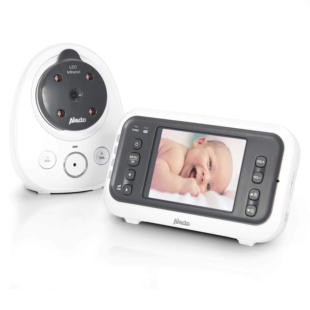 Videobabyalarm med 2,8" skærm og kamera billede