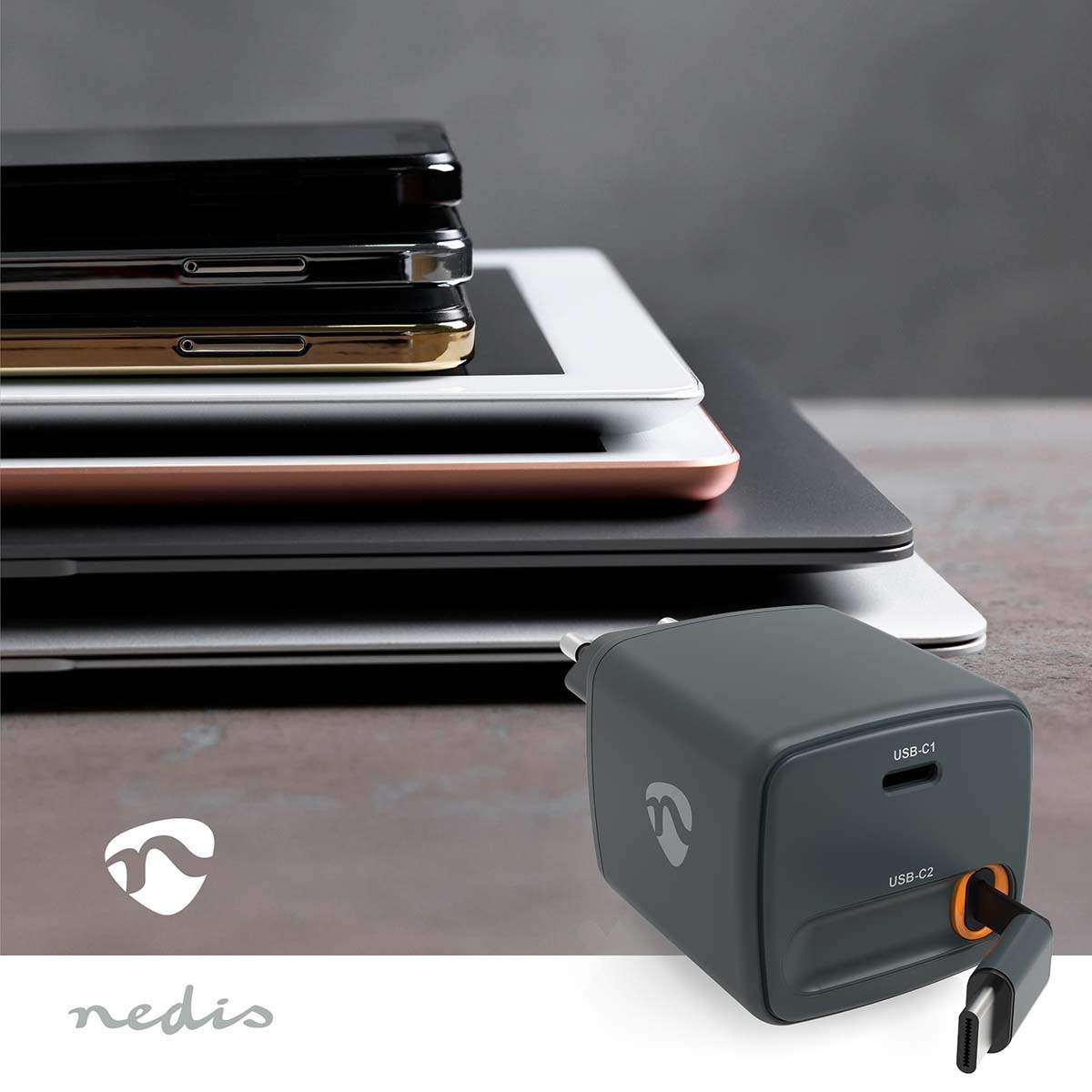 USB-C väggladdare med utdragbar kabel, 30W GaN PD | Hem & Hobby | Pryloteket