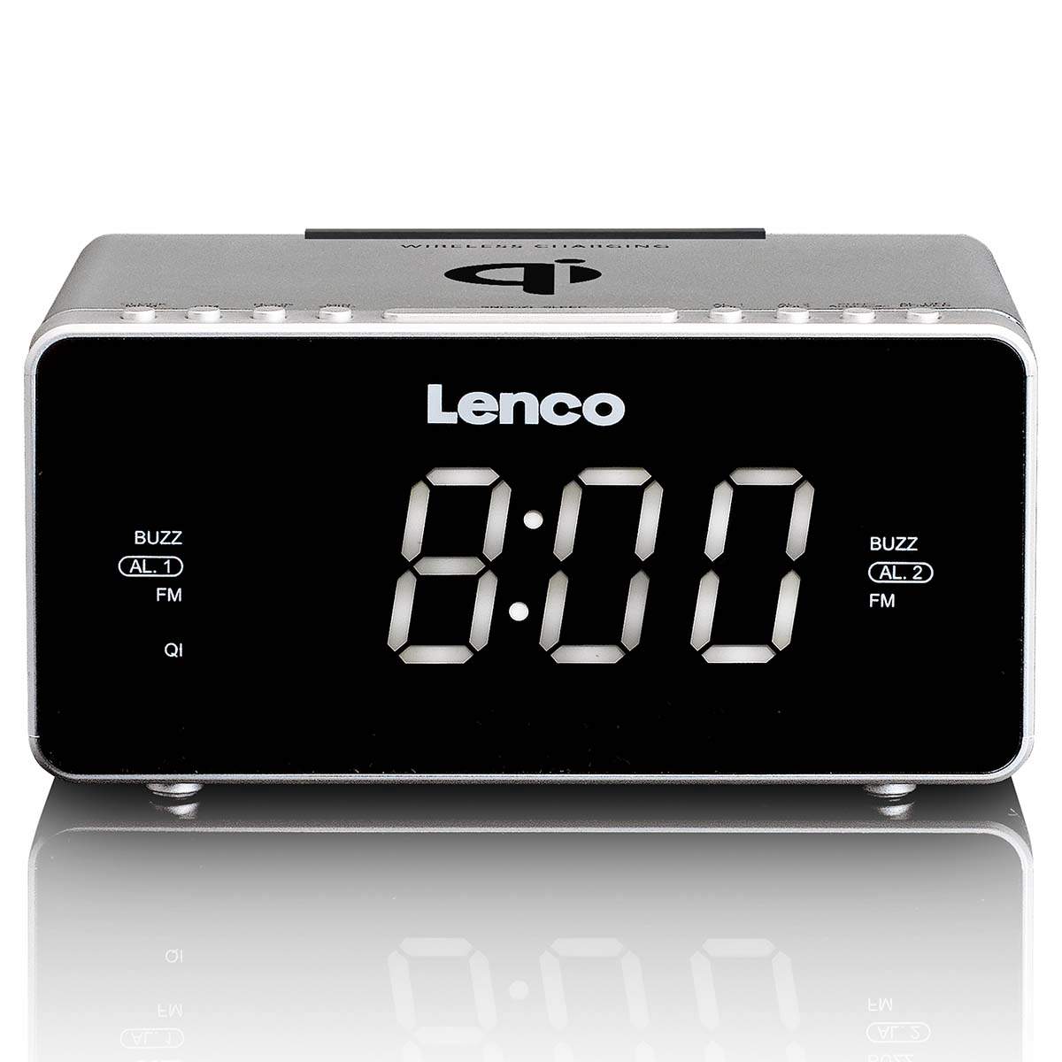 Stereo FM-clockradio med USB- og Qi-opladning billede