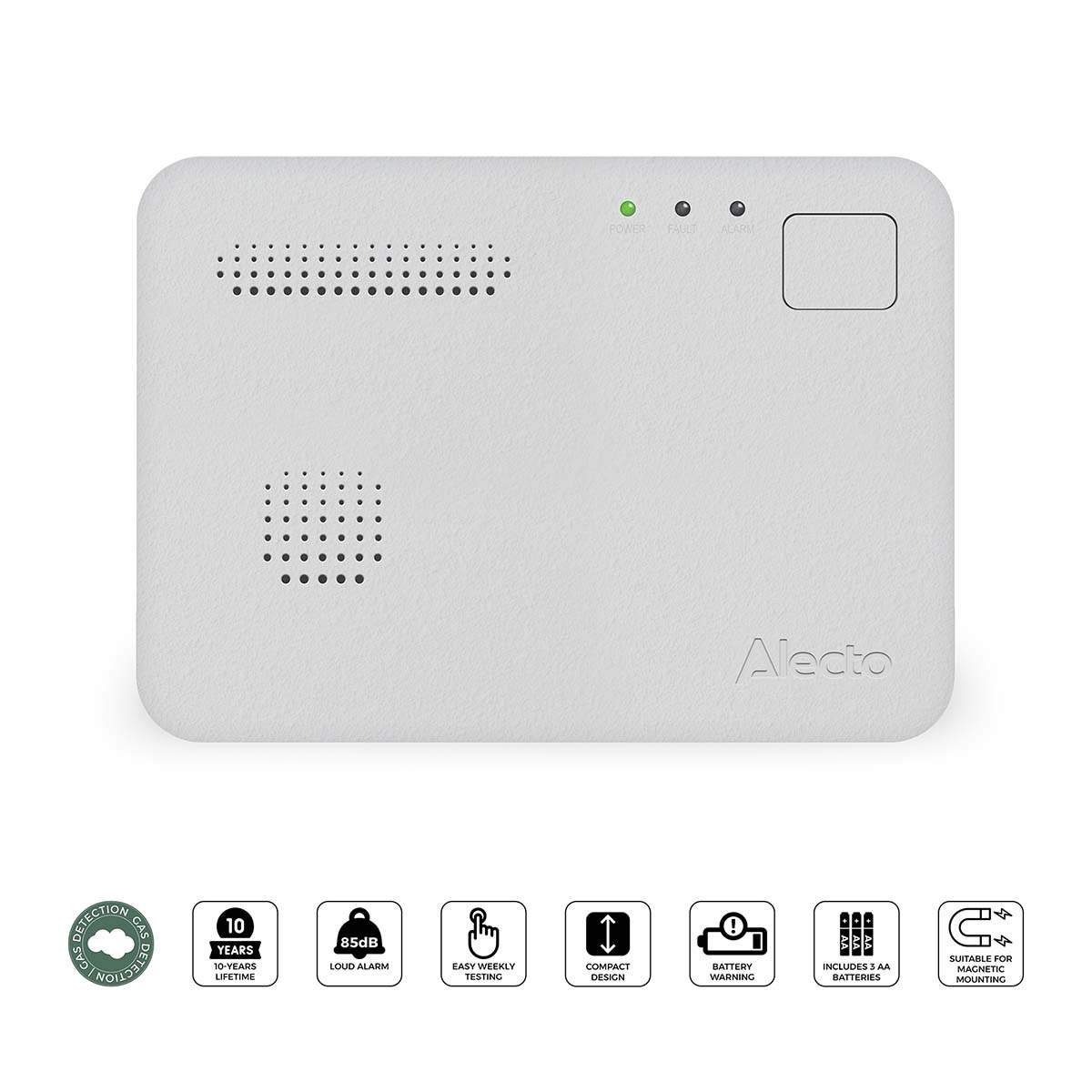 Kolmonoxidlarm, 10-årssensor, väggmonterbar | Hem & Hobby | Pryloteket