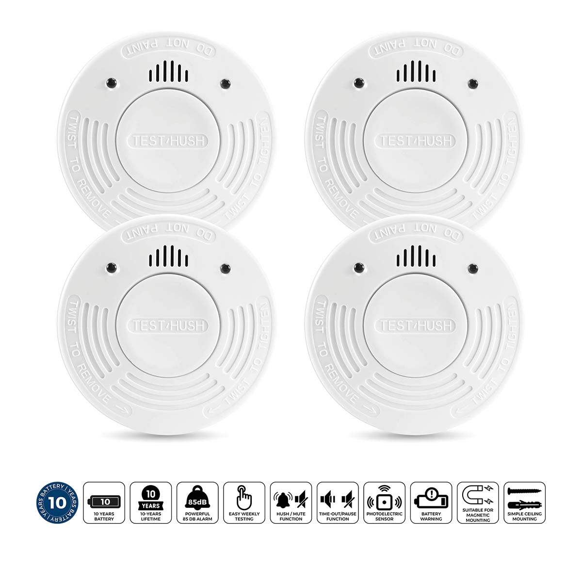 Rökdetektorer 4-pack, 10 års batteritid | Hem & Hobby | Pryloteket