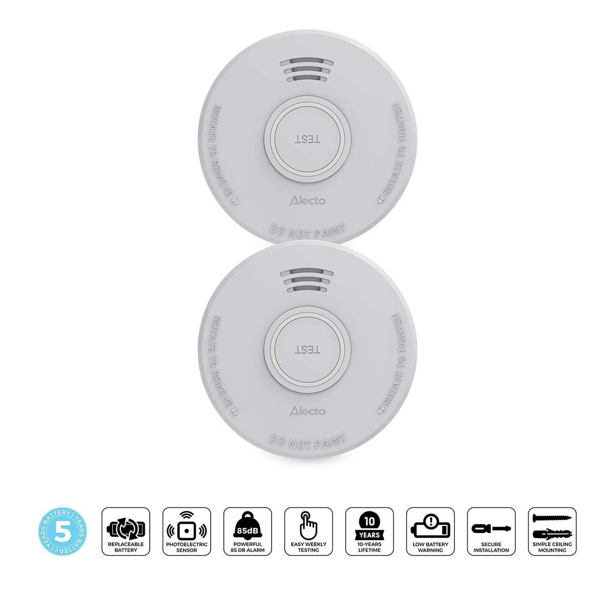 Rökdetektor med 5 års batteri, 2-pack | Hem & Hobby | Pryloteket