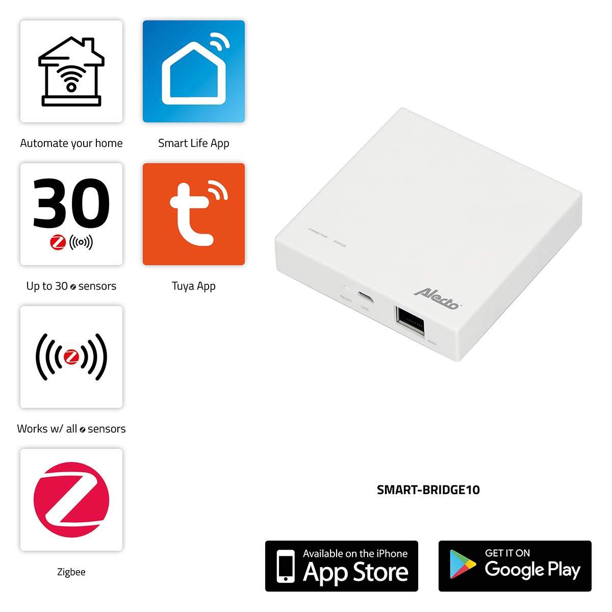 Zigbee Smart Hub – Tilslut op til 30 sensorer billede