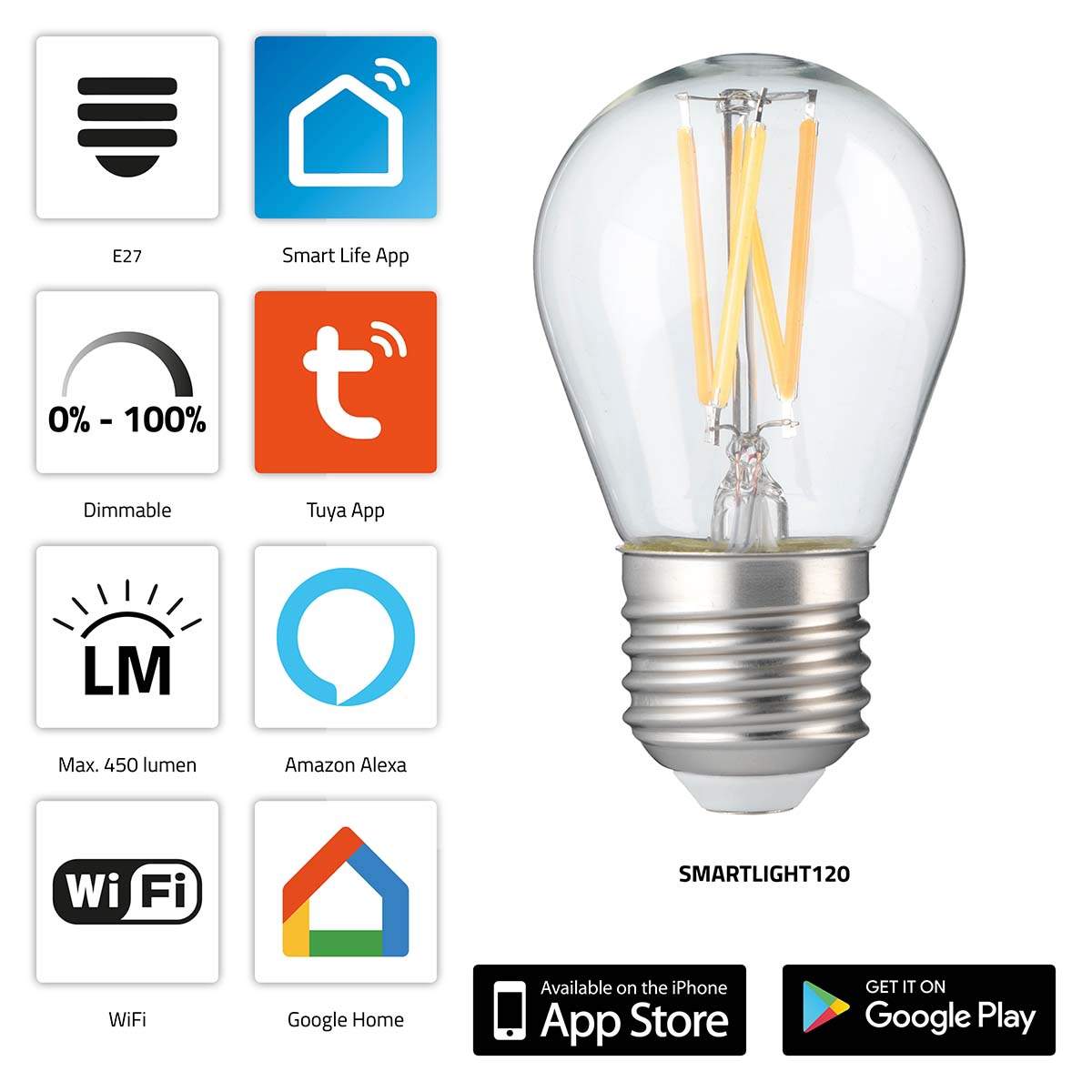 Smart Wi-Fi LED-lampa, dimbar, E27, 450 lumen | Hem & Hobby | Pryloteket